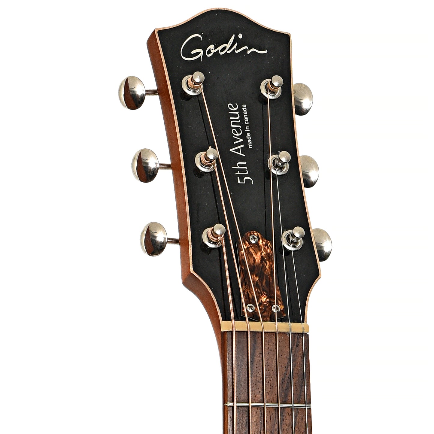 Front headstock of Godin 5th Avenue Archtop Acoustic Guitar