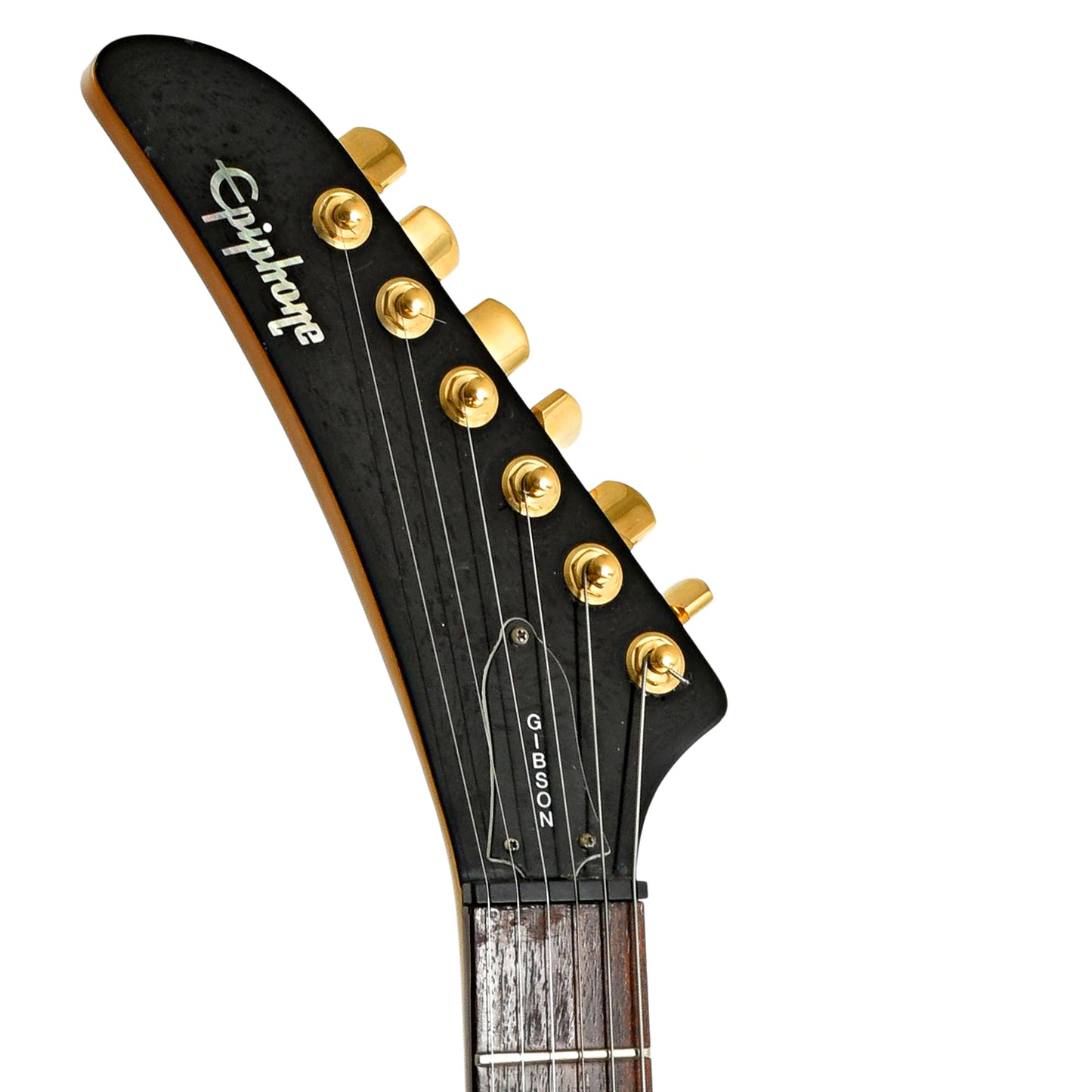 Headstock of Epiphone '58 Korina Explorer Electric Guitar 