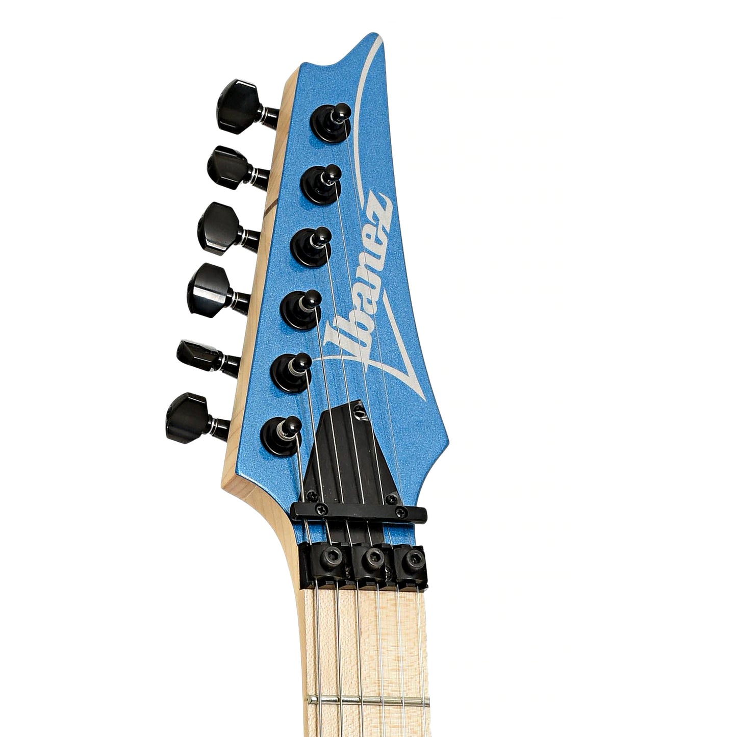 Headstock of Ibanez RG550 Genisis Collection Electric Guitar, Electric Blue