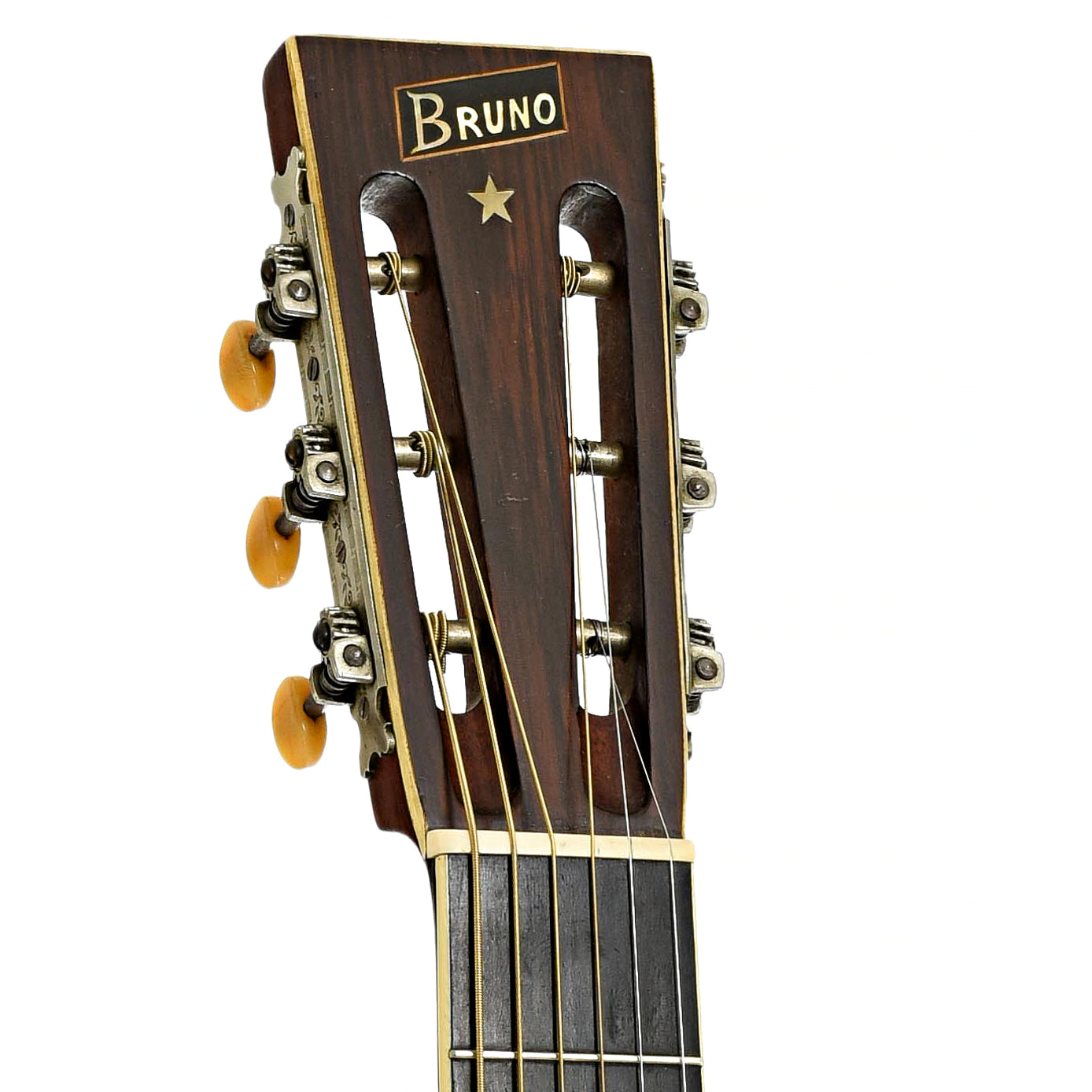 Headstock of Bruno Parlor Acoustic Guitar 