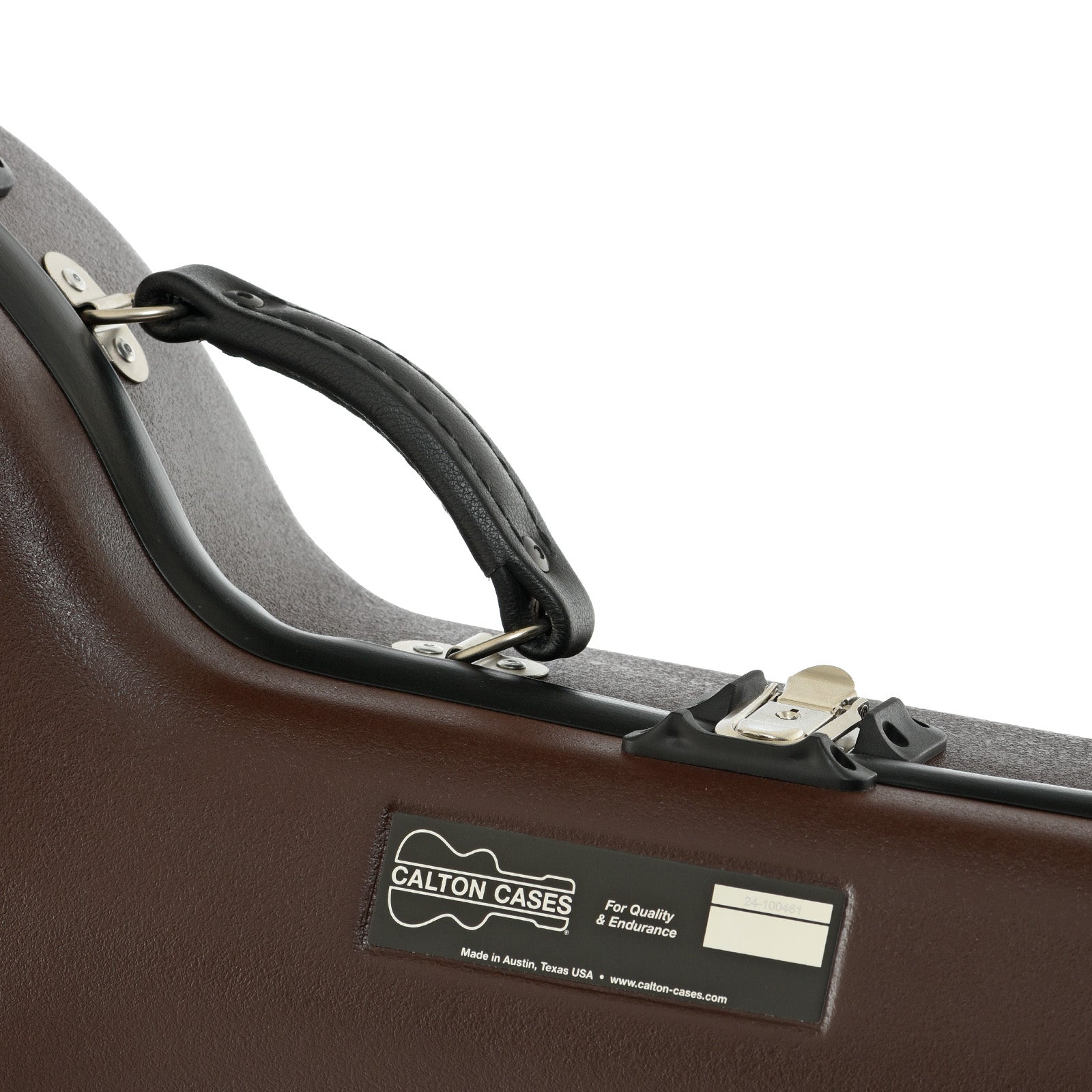 Calton Deluxe Banjo Case, Gibson 5-String Resonator Banjo - Brown with Blue Lining handle area