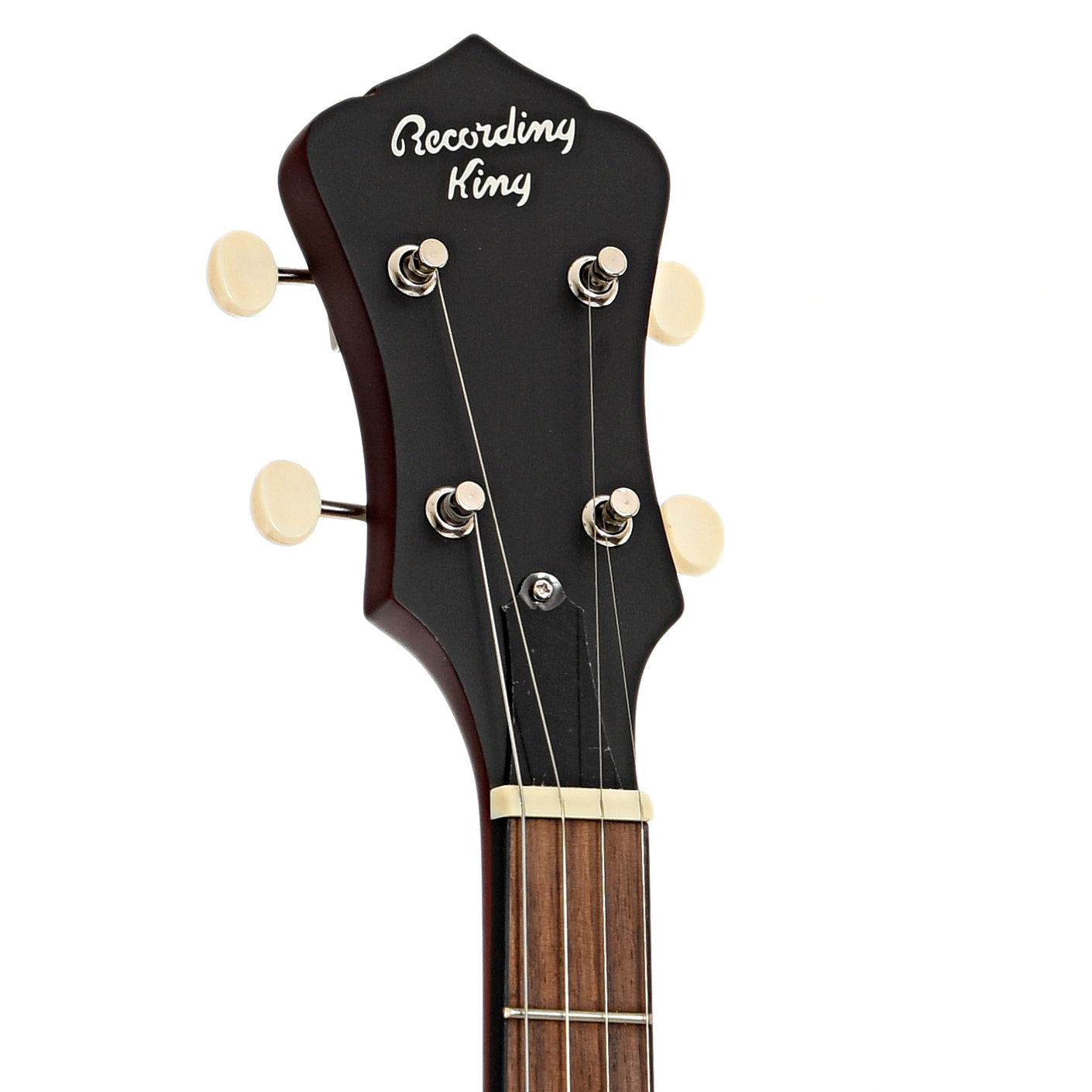 Front headstock of Recording King Dirty 30's Open-Back Banjo