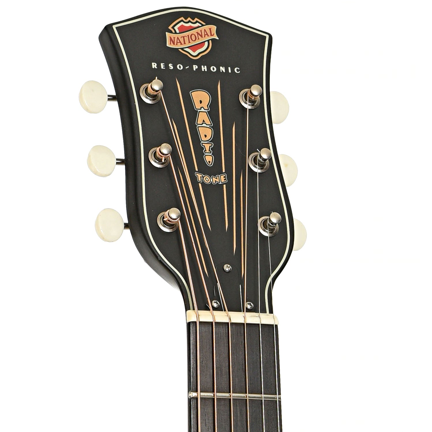 Front headstock of National Radiotone Bendaway Roundneck Resonator Guitar (2014)