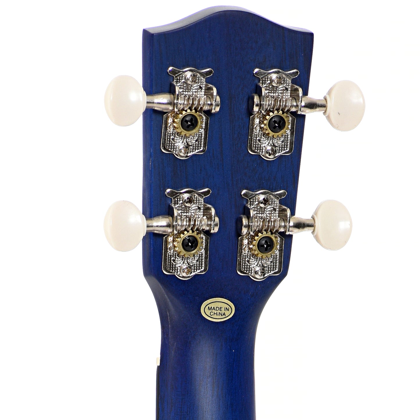 Back headstock of Ohana SK-10 Soprano Ukulele Blue