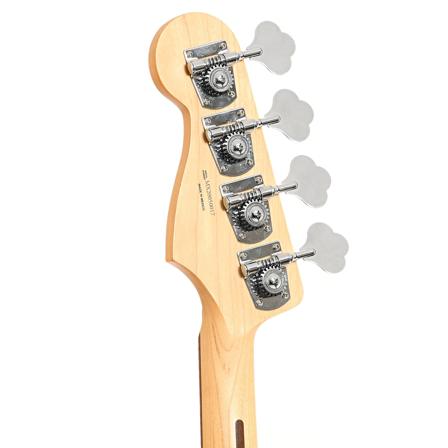 Back headstock of Fender Player Fretless Jazz Bass