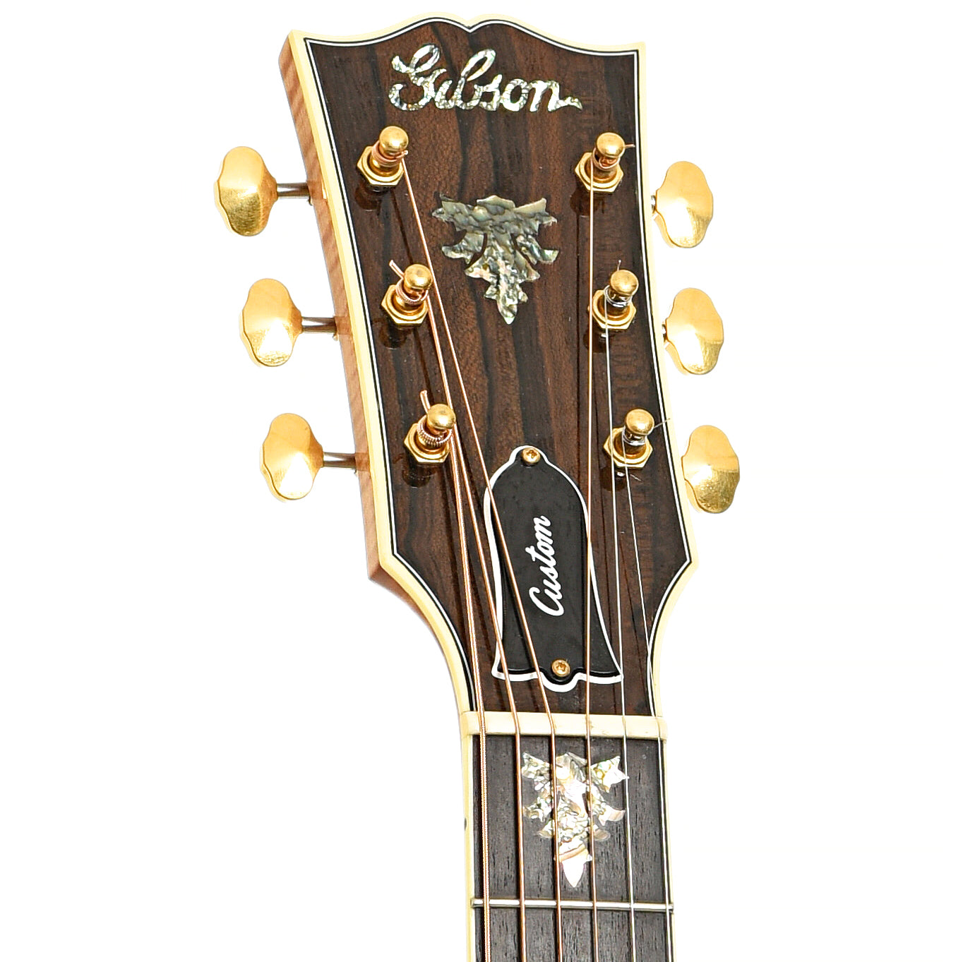 Headstock of Gibson J-185 Custom Shop Acoustic Guitar