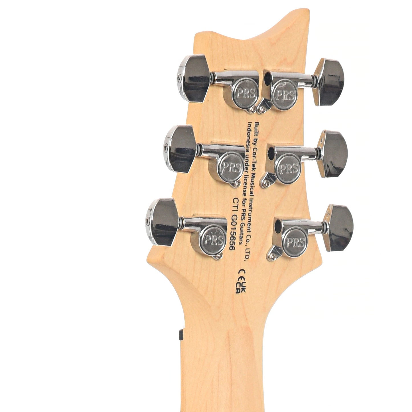 Back headstock of PRS SE NF3 Electric Guitar, Maple, Gun Metal Gray