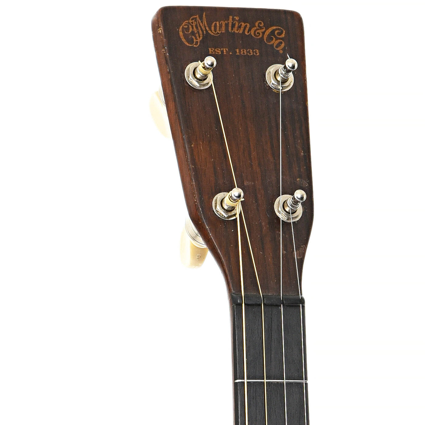 Frotn headstock of Martin 0-18T Shade Top Acoustic Tenor Guitar (1932)