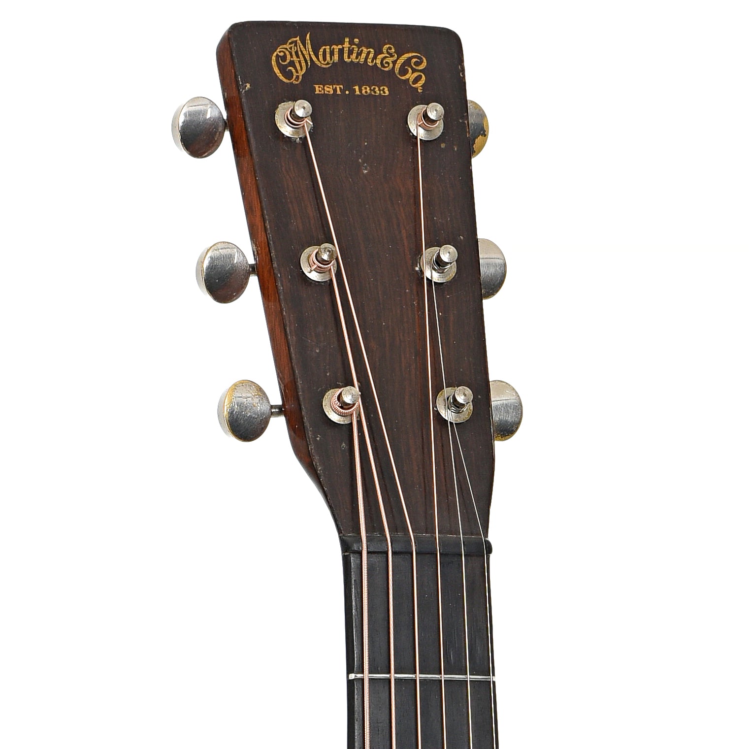 Front headstock of Martin OM-18 Shadetop Acoustic Guitar (1932)