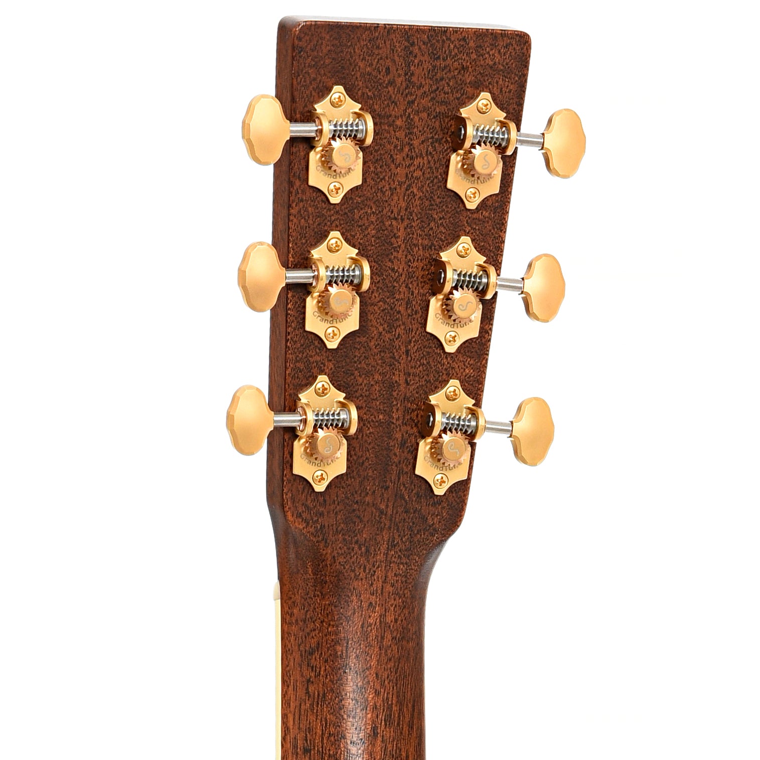 Back headstock of Martin OME Cherry Acoustic-Electric OM Guitar