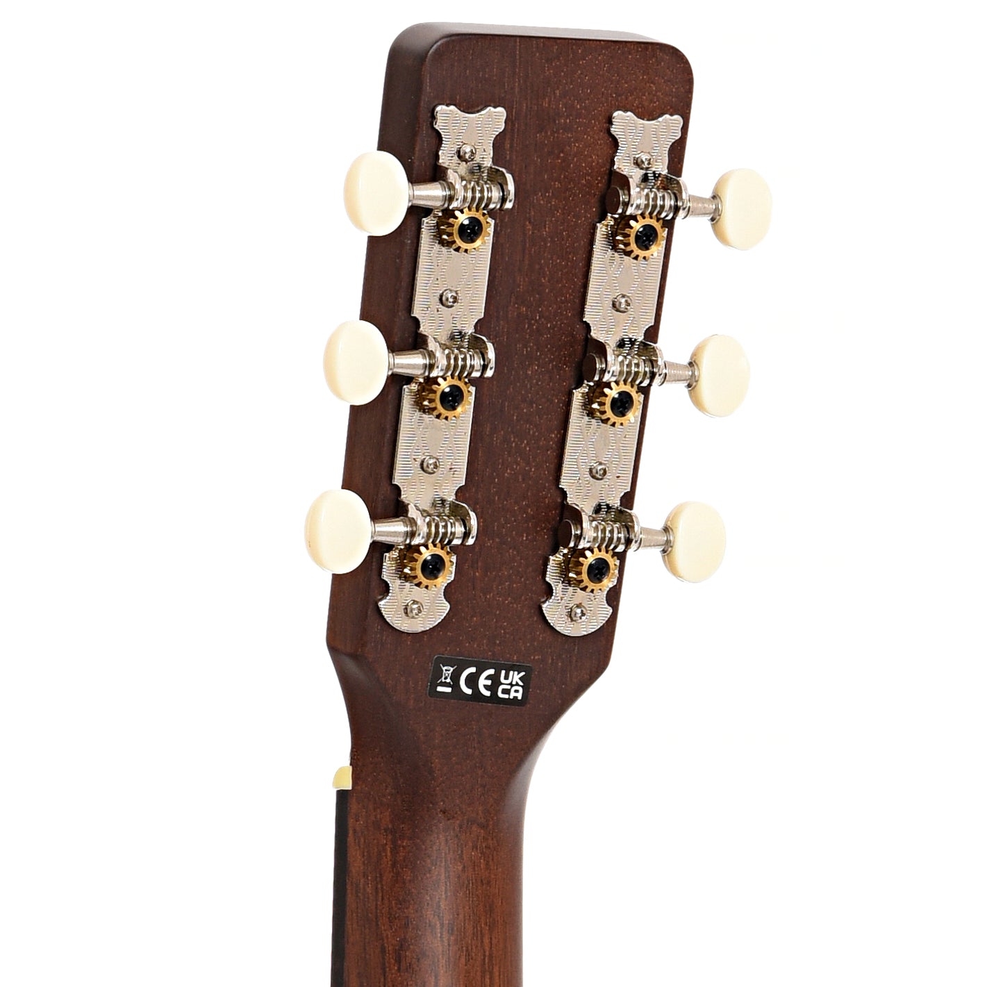 Back headstock of Gretsch Jim Dandy Deltoluxe Dreadnought Acoustic/Electric Guitar, Black Top