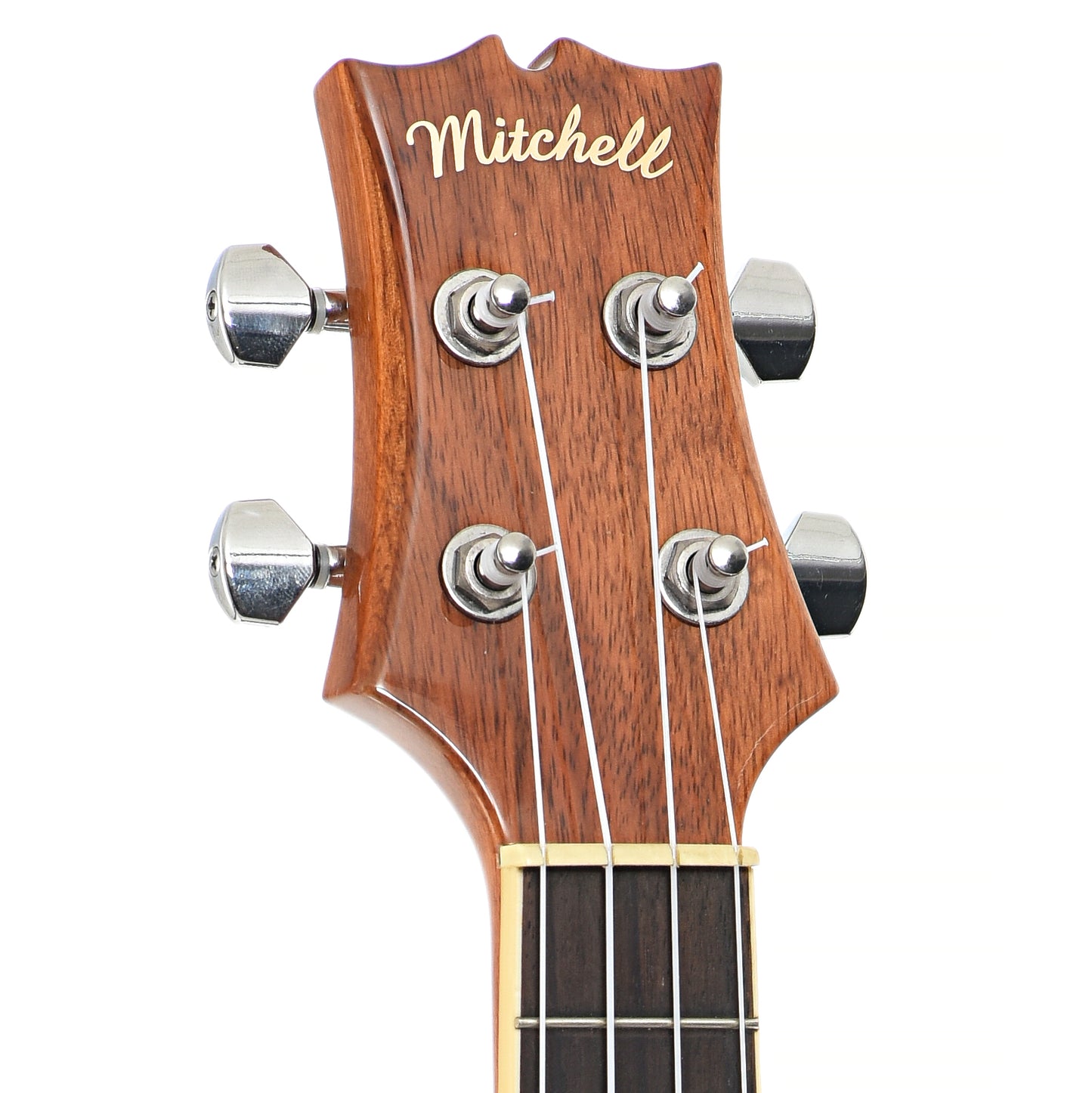 Front headstock of Mitchell MU100CE Ukulele (2013)