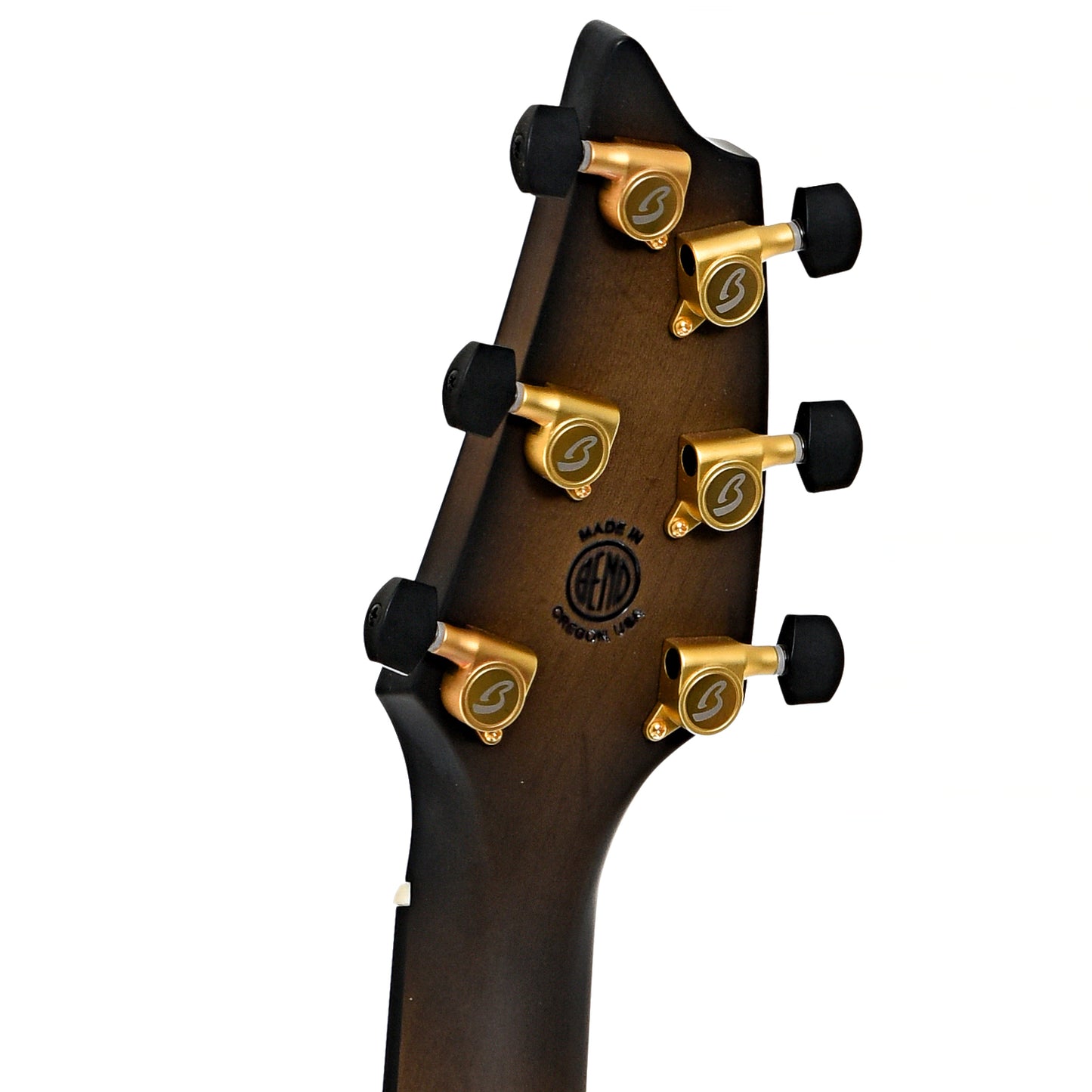 Back headstock of Breedlove Oregon Concert Sable CE of Myrtlewood-Myrtlewood Limited Edition 