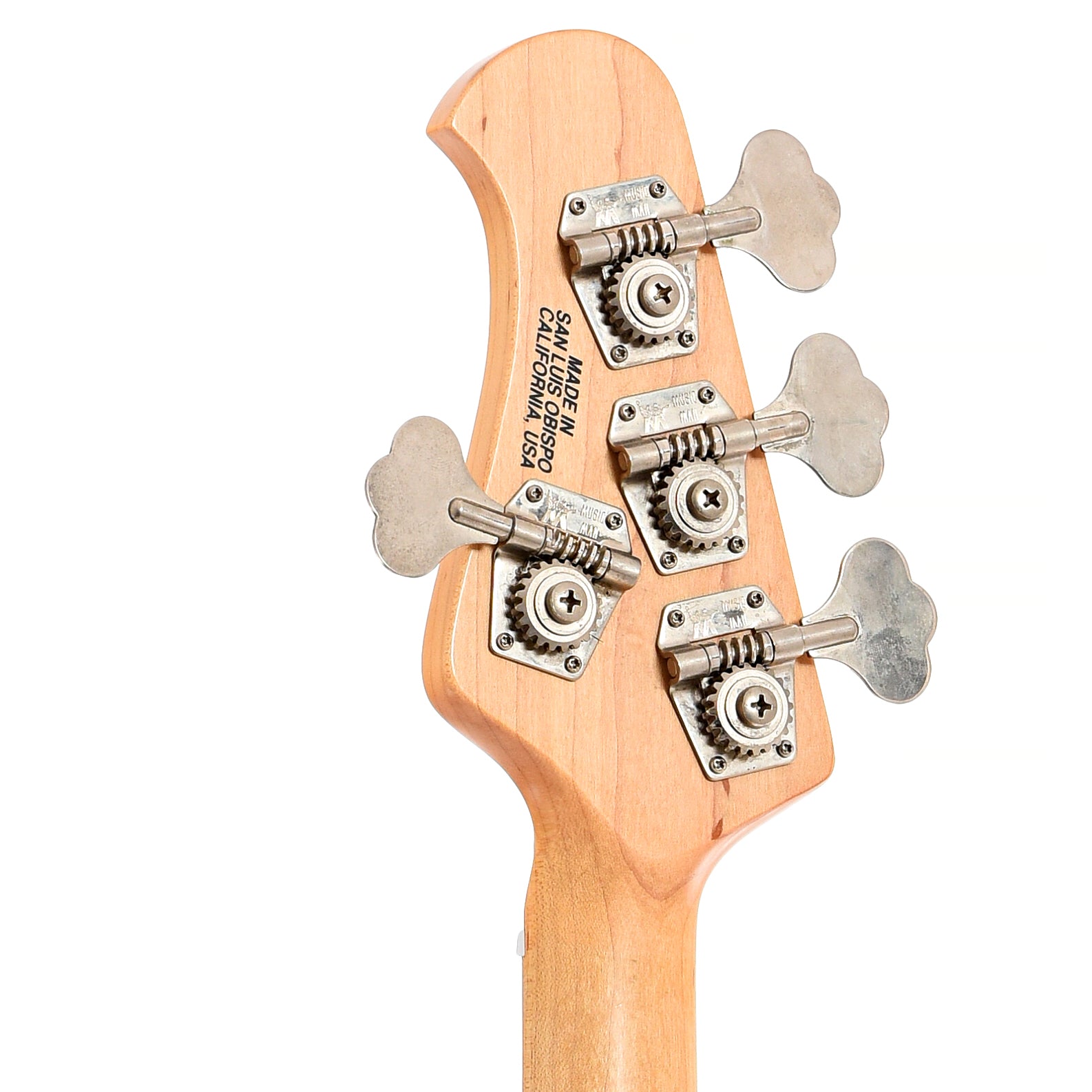 Back headstock of Ernie Ball Music Man Stingray 4 HH Electric Bass