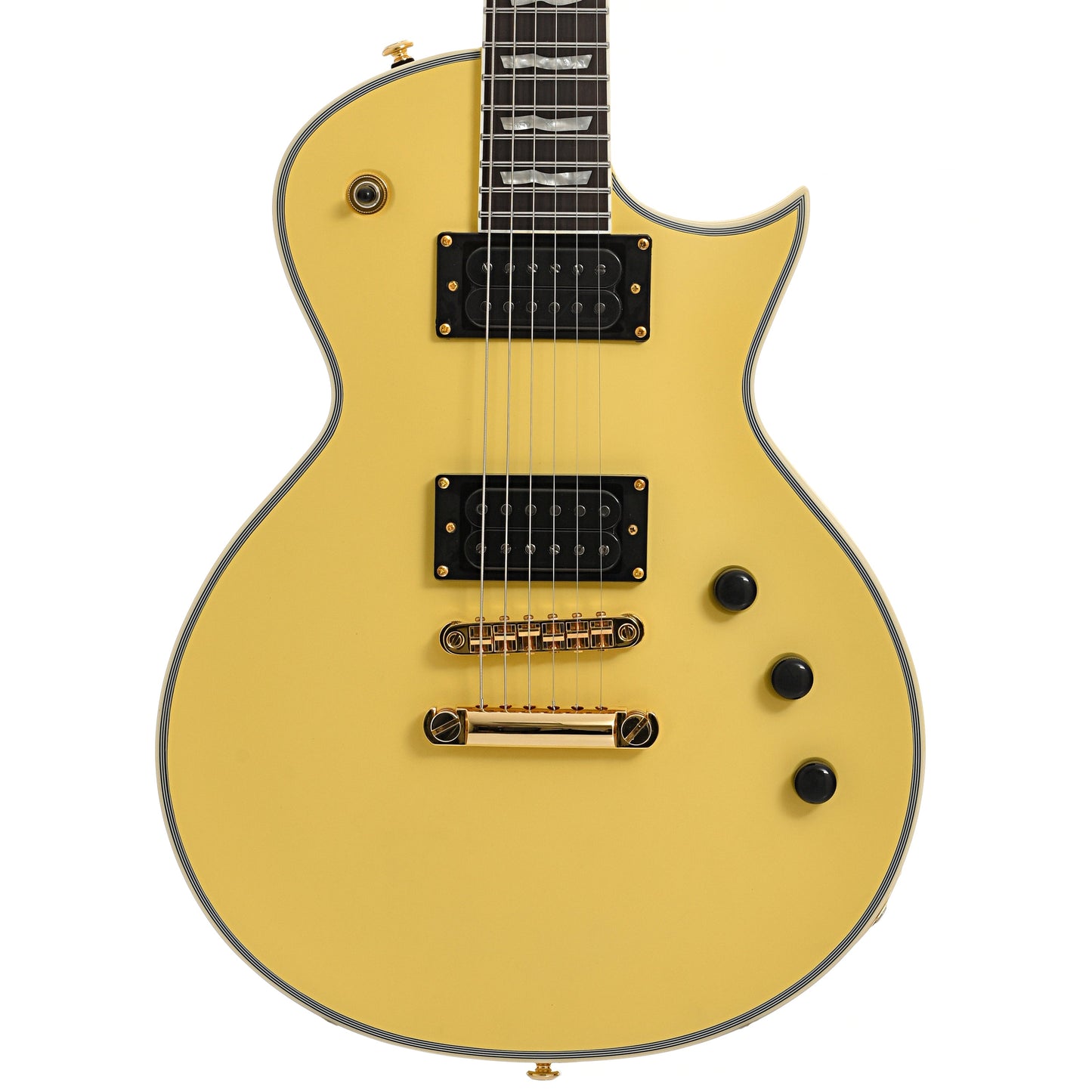 Front of ESP LTD EC-1000T CTM Full Thickness, Vintage Gold Satin