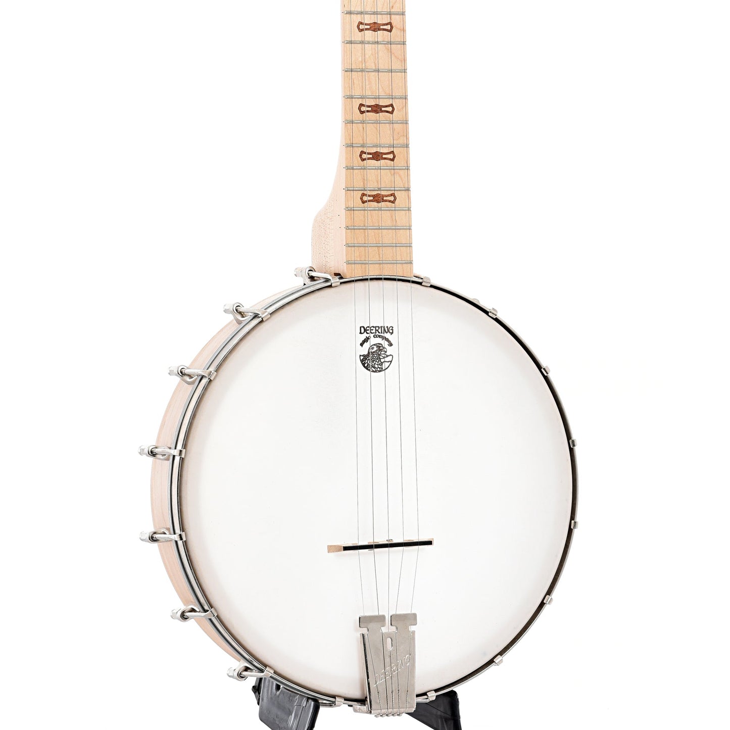 Front and side of Deering Goodtime Open Back Banjo