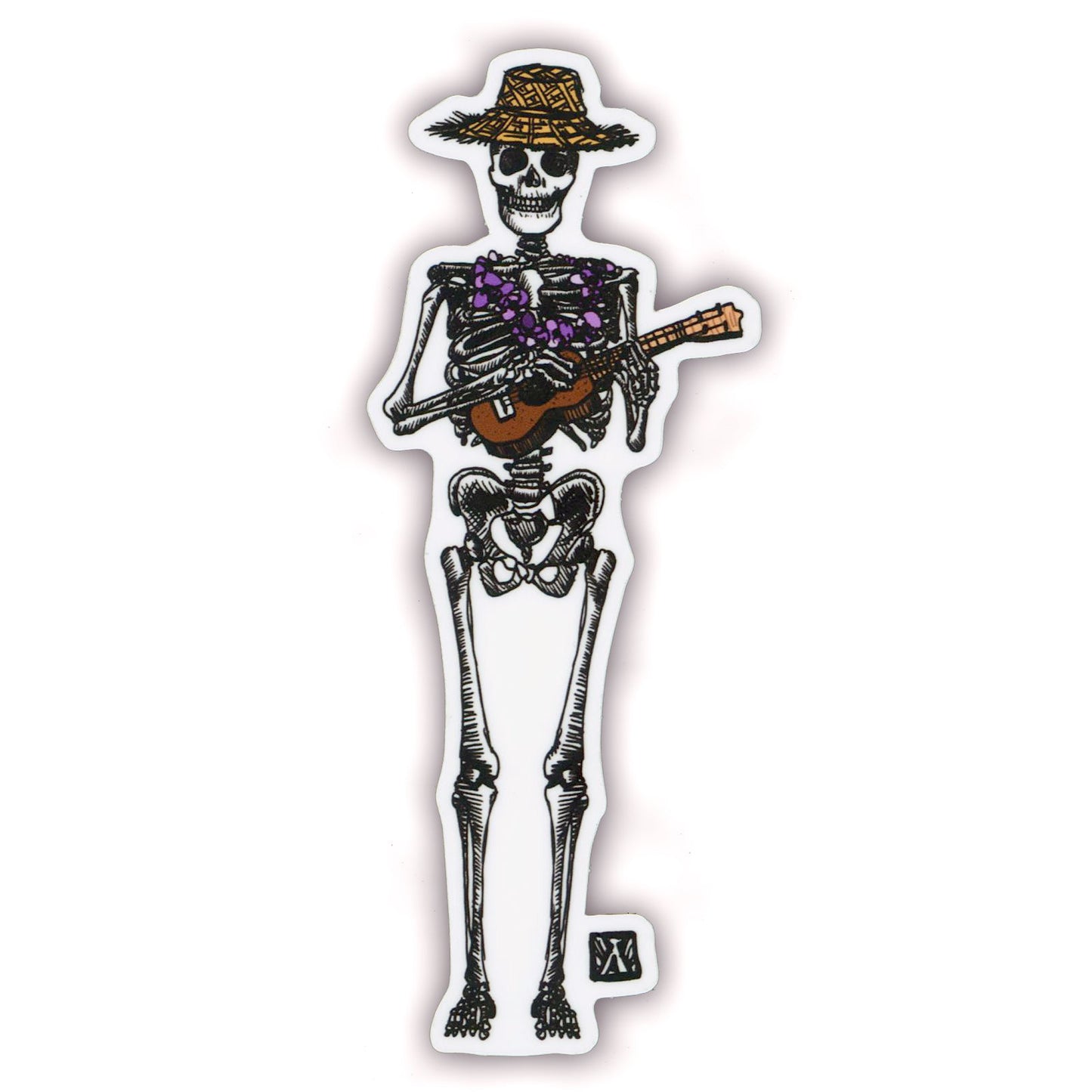 Skeleton Playing Uke Sticker