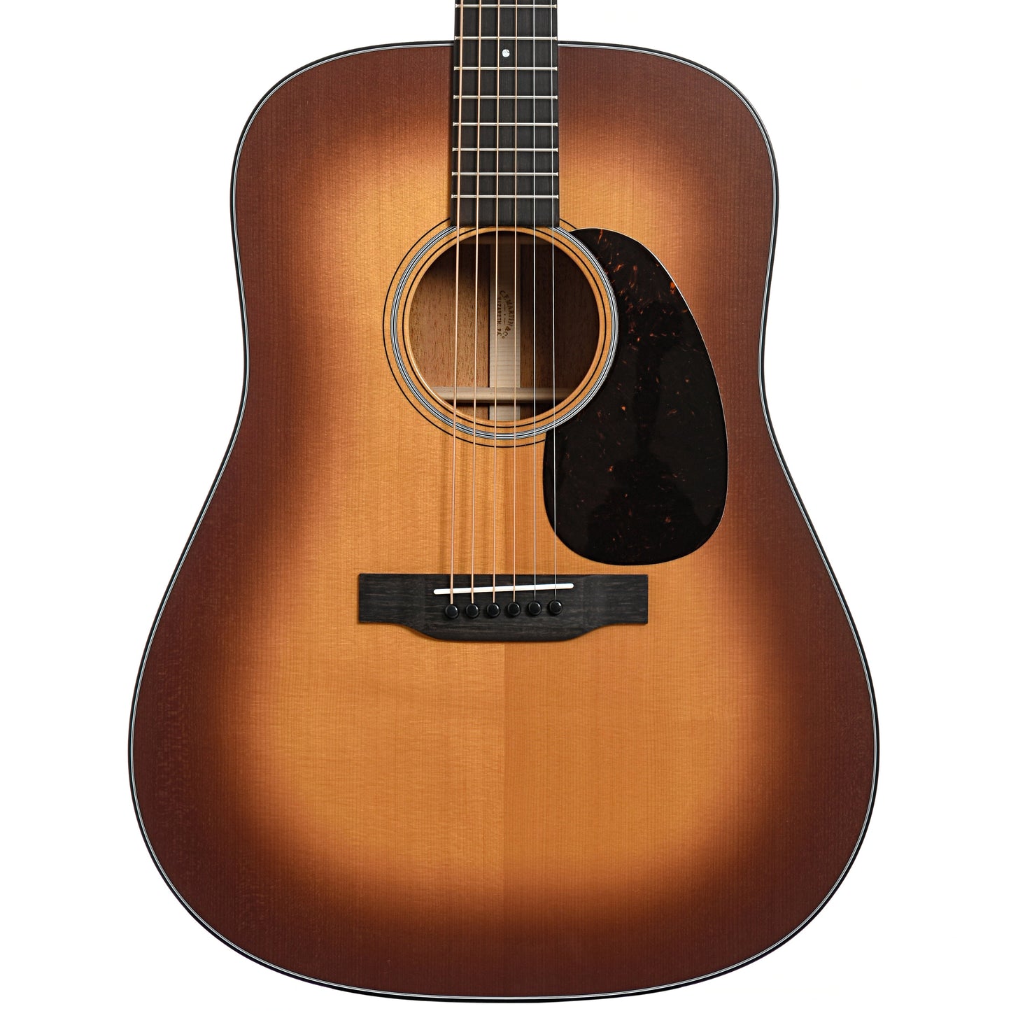 Front of Martin D-18 Satin, Amberburst