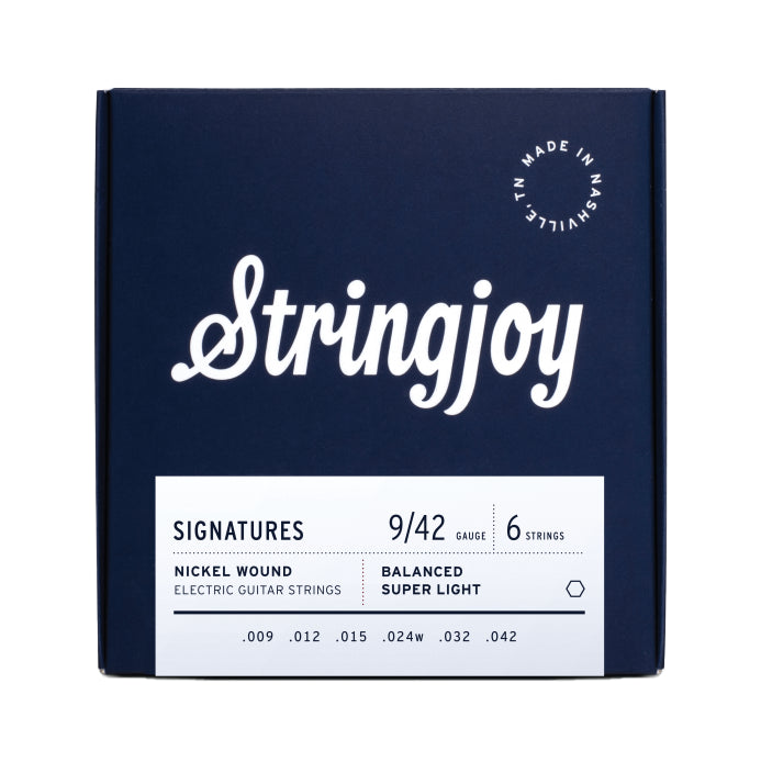 Stringjoy Signatures Nickel Roundwound Balanced Super Light Gauge Electric Guitar Strings