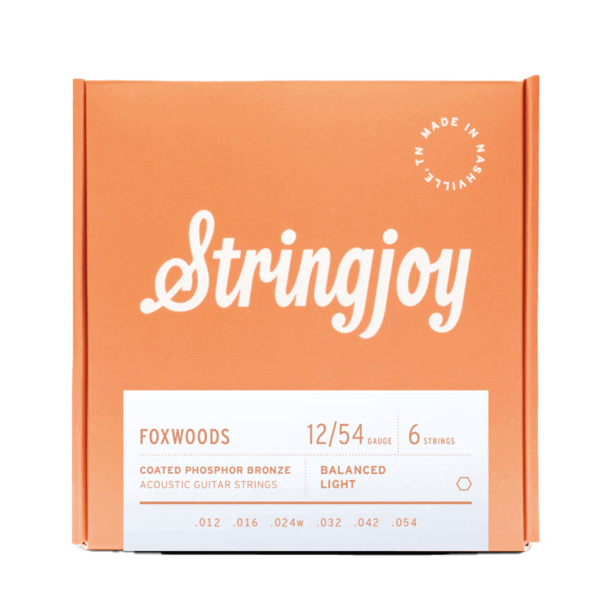 Stringjoy Foxwoods Enamel Coated Phosphor Bronze Balanced Light Gauge Acoustic Guitar Strings