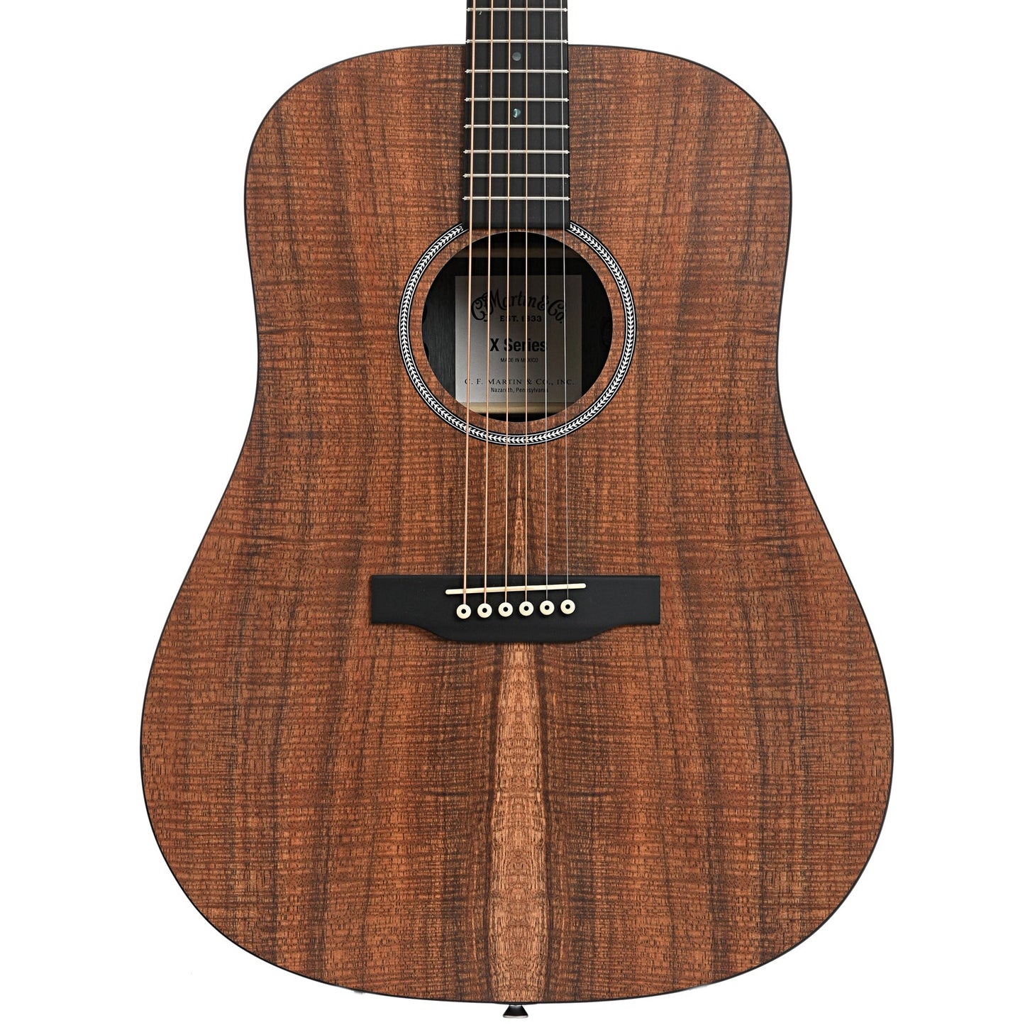 Front of Martin D-X1E Koa Acoustic Guitar 