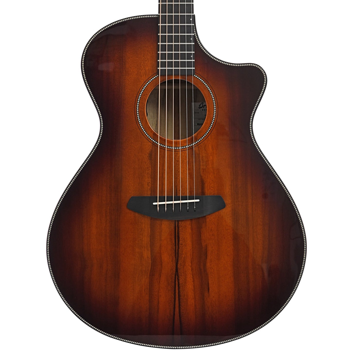 front of Breedlove Oregon Concerto Old Fashioned CE Myrtlewood-Myrtlewood Acoustic Guitar