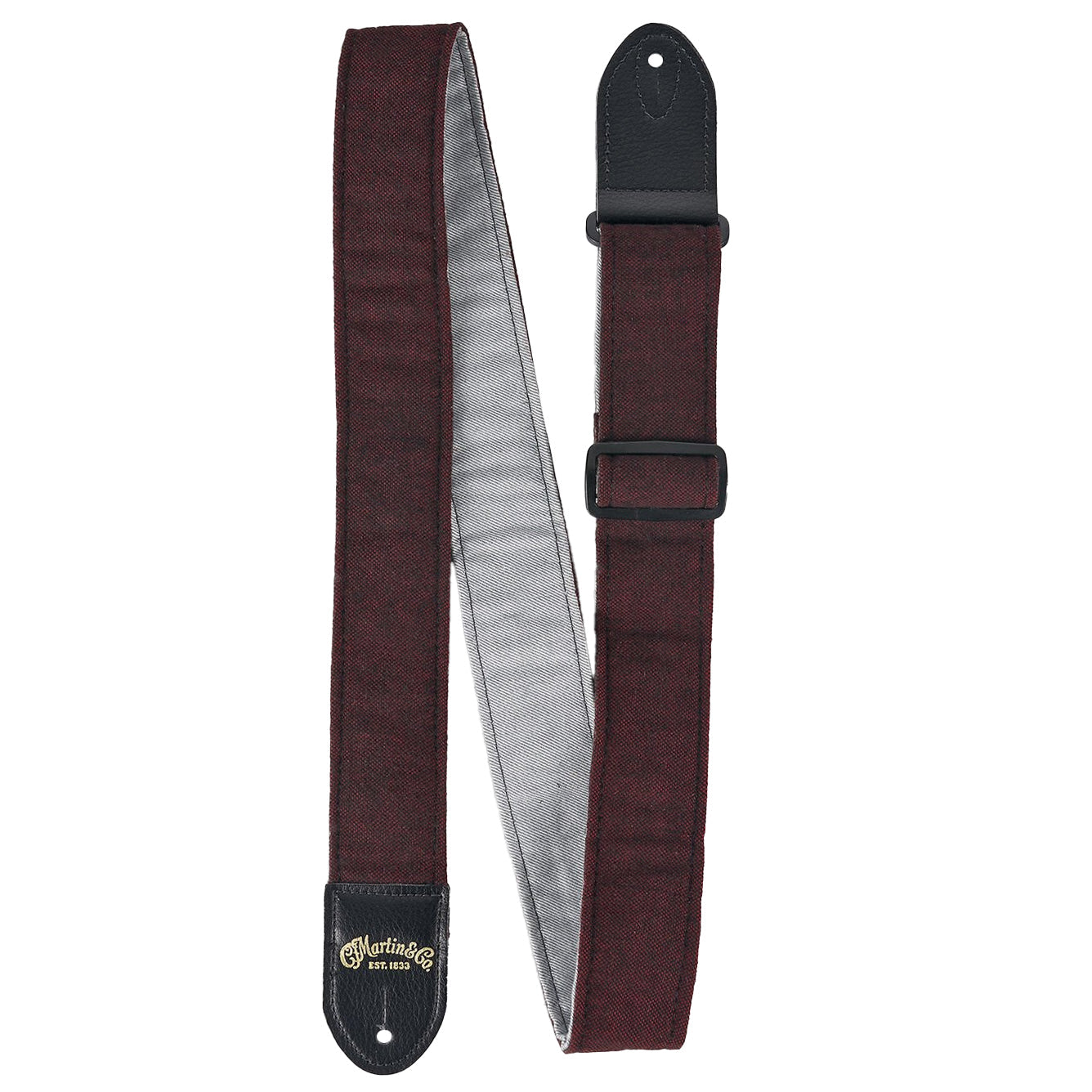 Martin Sea Wool Strap, Burgundy Tweed