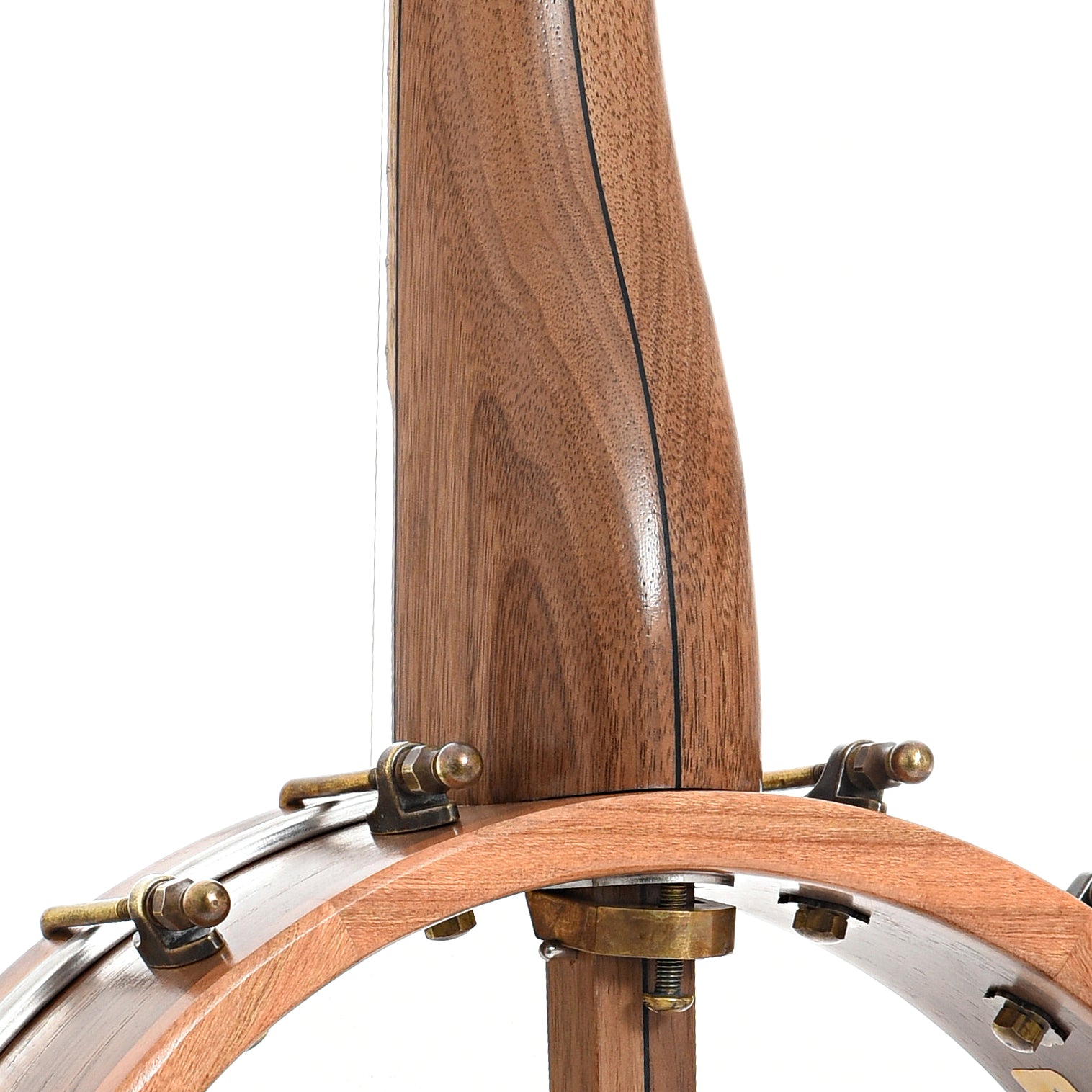 Neck joint of Pisgah Banjo Co. 11" Walnut Appalachian A-Scale Openback Banjo 