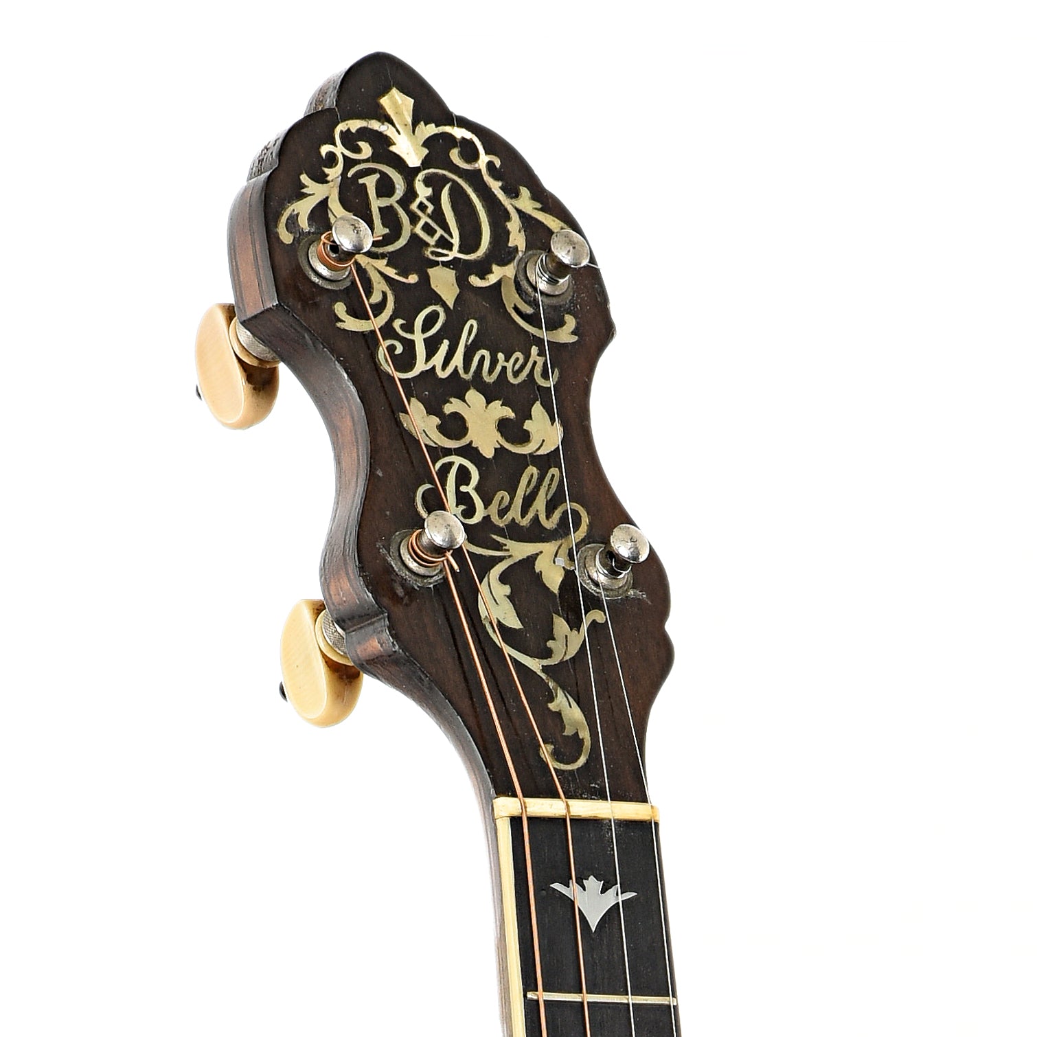 Headstock of Bacon & Day Silver Bell No.1 Tenor Banjo