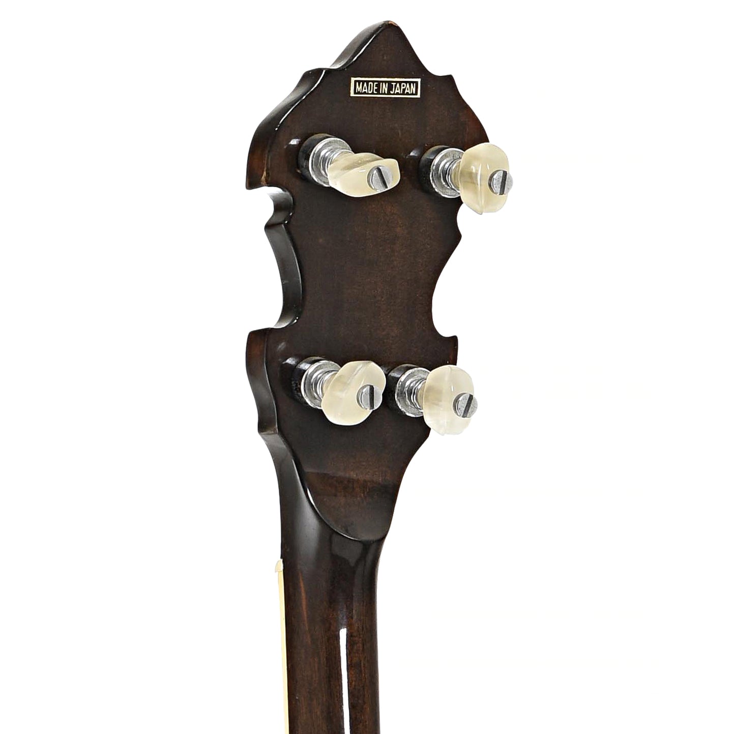 BAck headstock of Iida FB550L Extra Long Neck Banjo (mid 1970's)