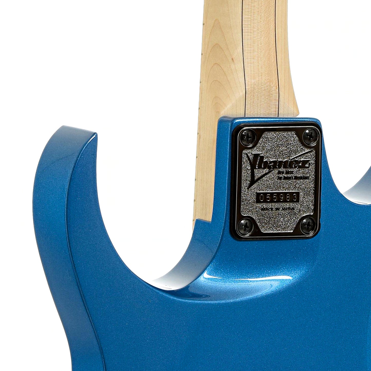 Neck joint of Ibanez RG550 Genisis Collection Electric Guitar, Electric Blue