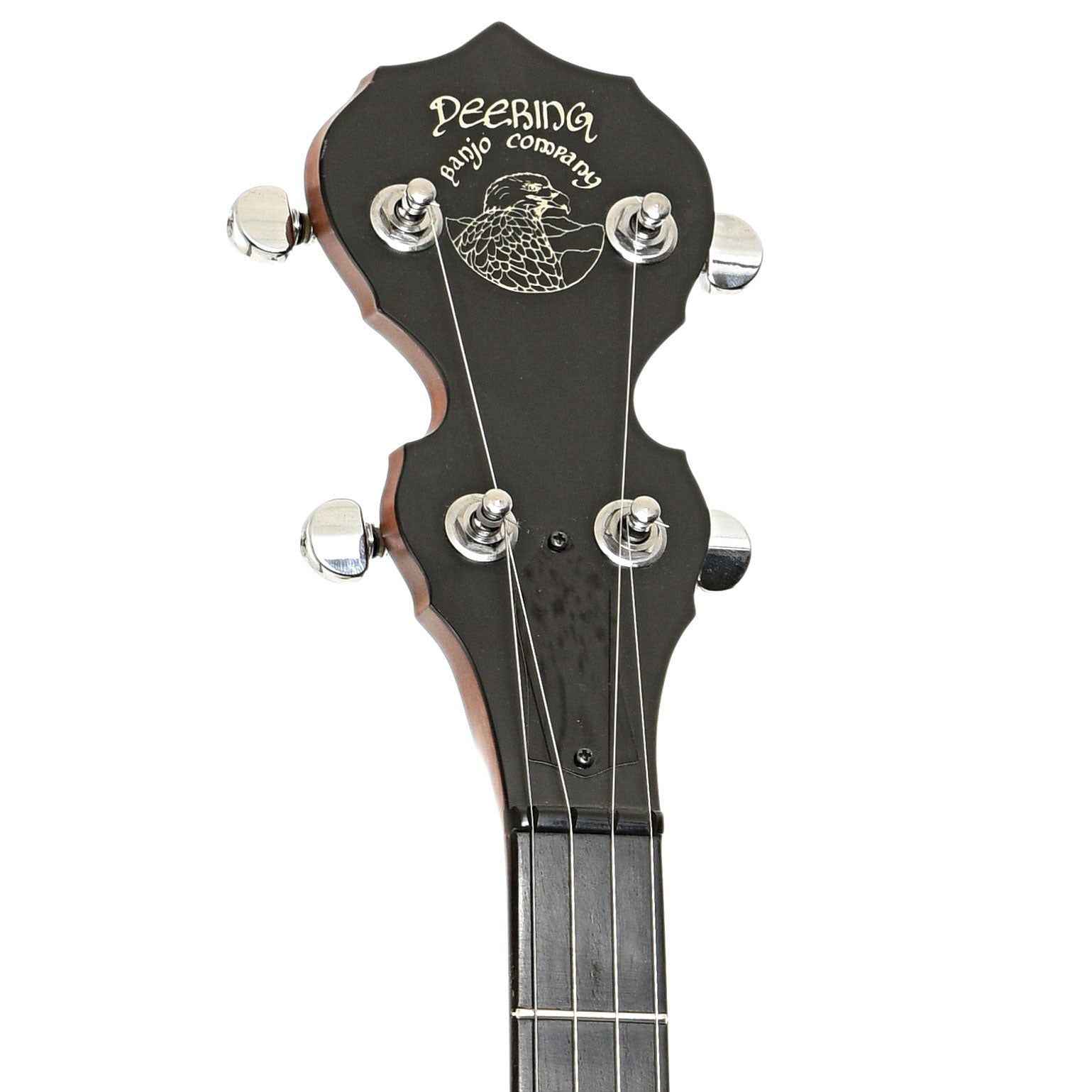 Front headstock of Deering Boston 5-string Resonator Banjo (1995)