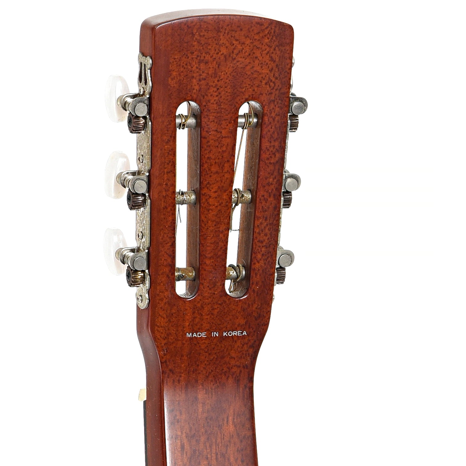 BAck headstock of Morrell MD1 Squareneck Resonator Guitar (1990s)