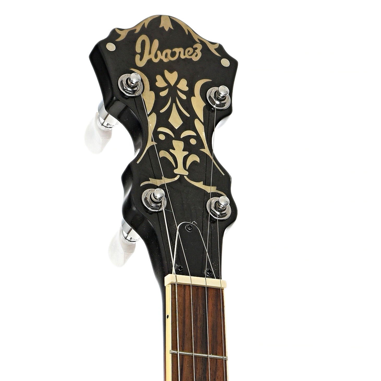 Front headstock of Ibanez B200 Resonator Banjo (2014)