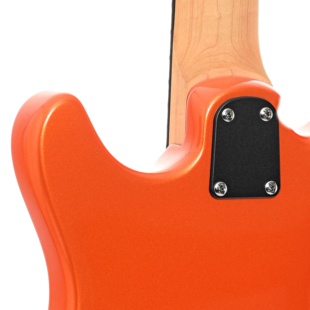 Neck joint of PRS SE NF3 Electric Guitar, Rosewood, Metallic Orange