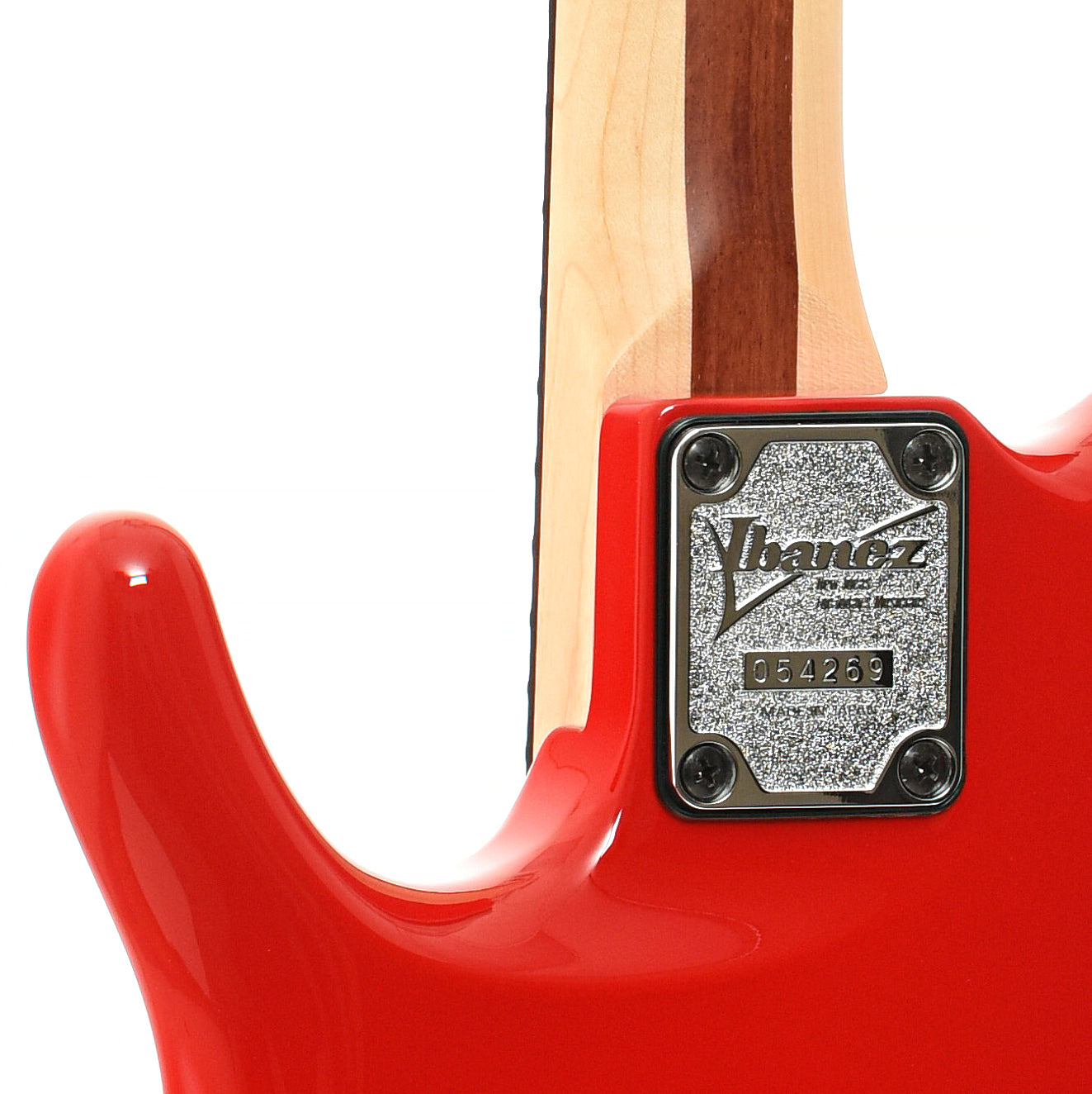 Neck joint of Ibanez Joe Satriani Signature JS2480 Electric Guitar, Muscle Car Red