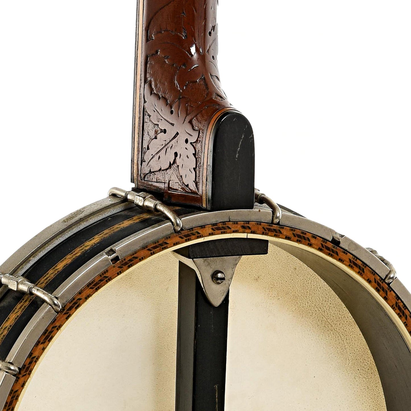 Rear Neck joint of Regal Open Back Banjo