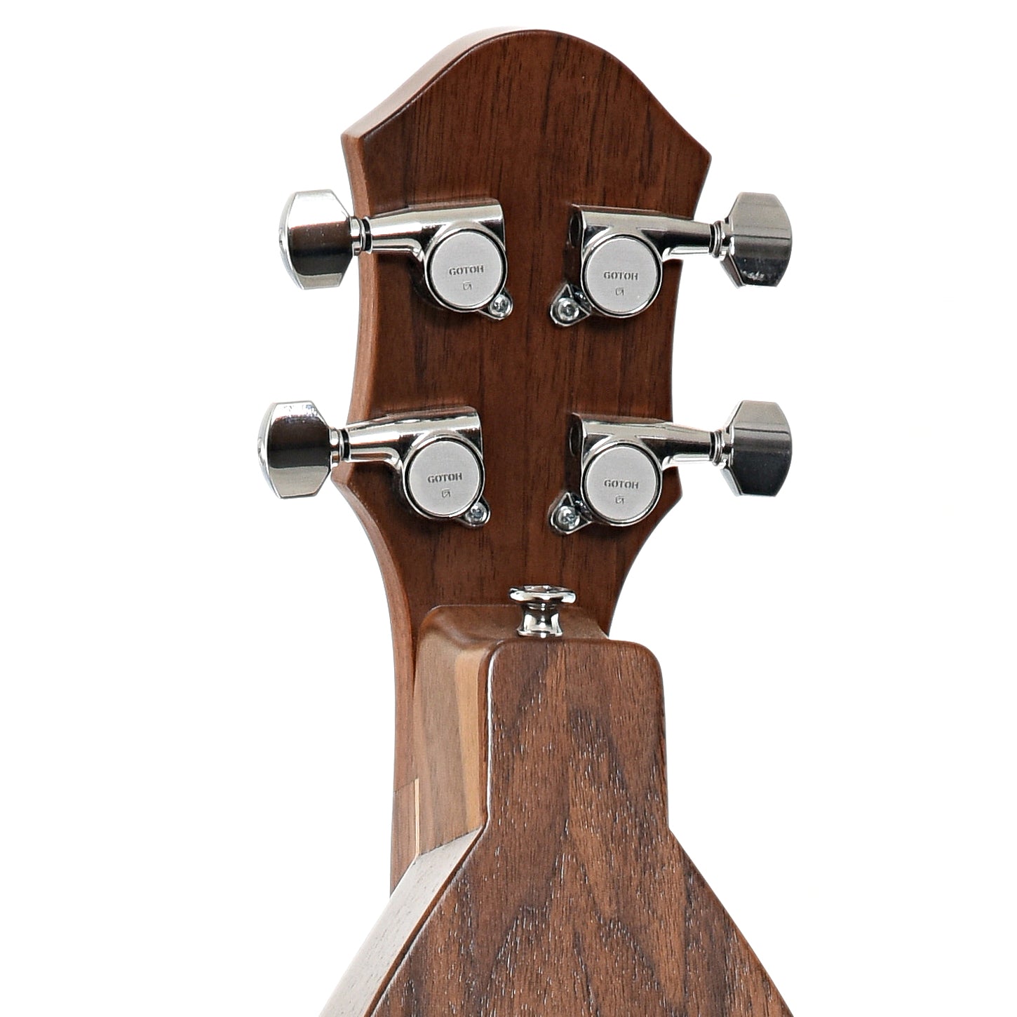 Back headstock of McSpadden 4FH26WSY Walnut & Sycamore Lap Dulcimer 