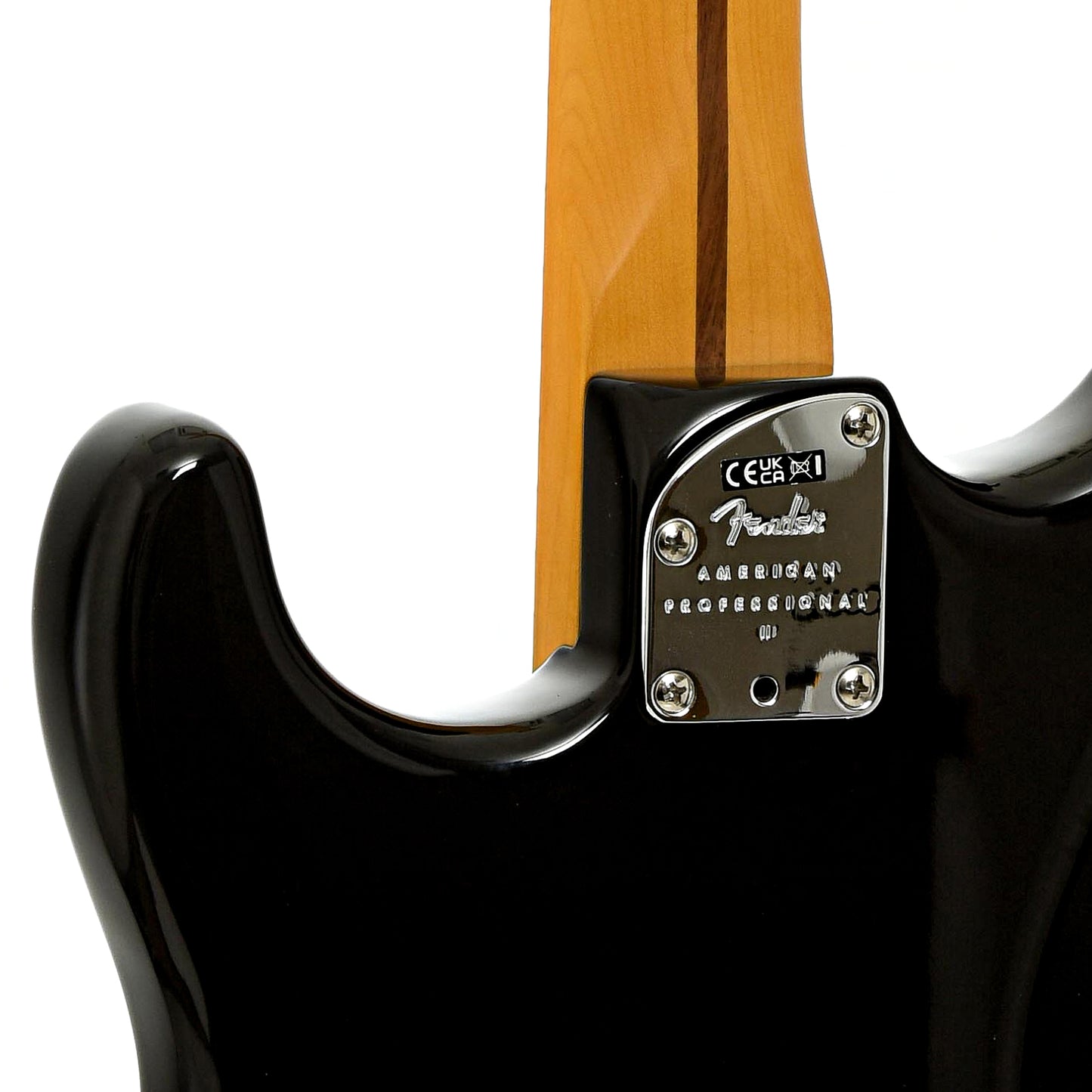 Neck joint of Fender American Professional II Stratocaster, Black