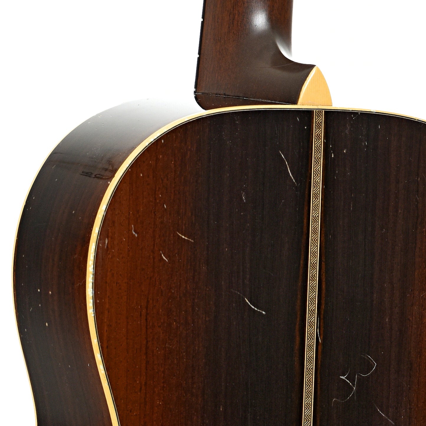 Neck joint of Pre-War Guitars Co. Triple-O 12-Fret Brazilian Rosewood, '34 Package, Level 2 Aging