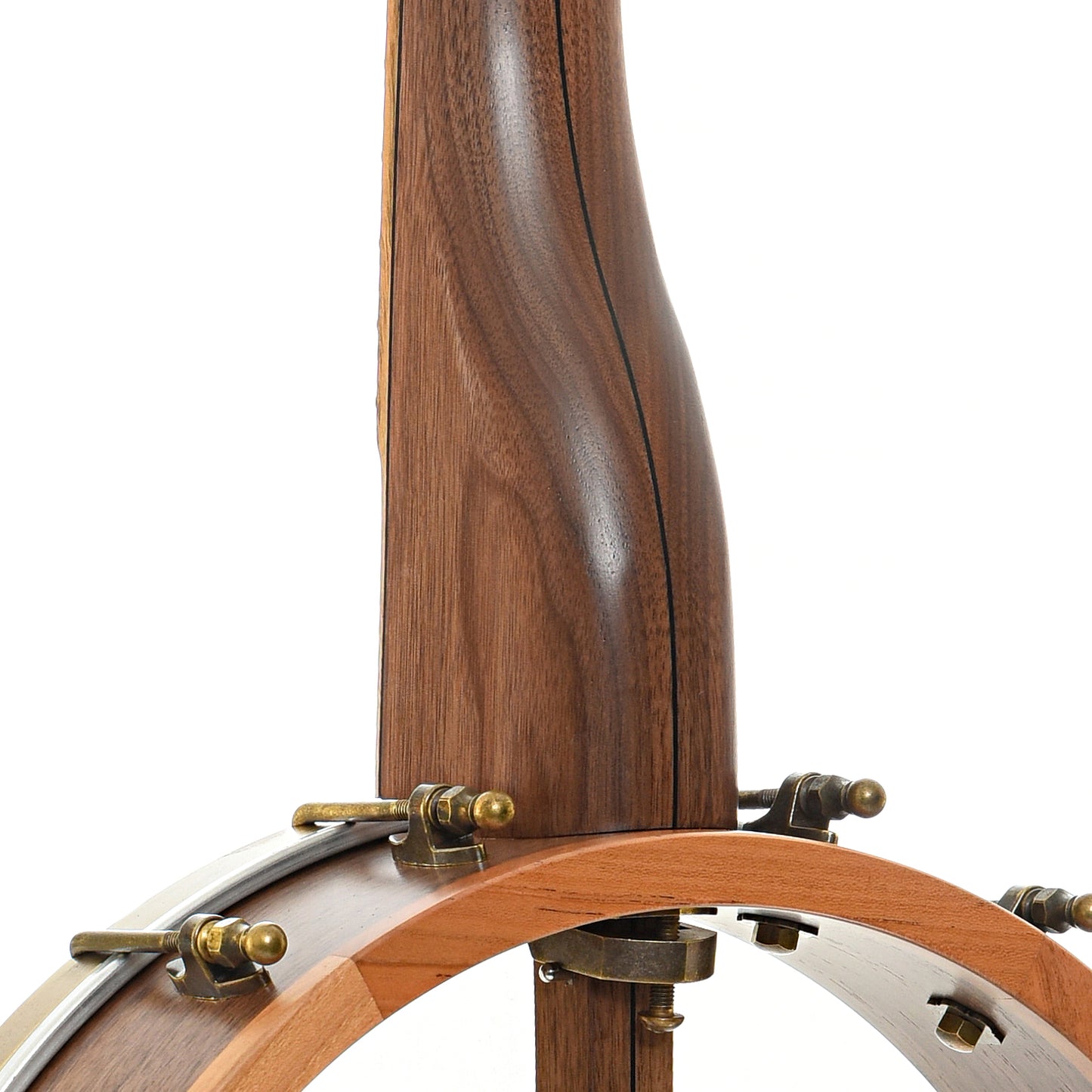 Neck joint of  Pisgah Appalachian 12" Openback Banjo- Walnut, Short Scale