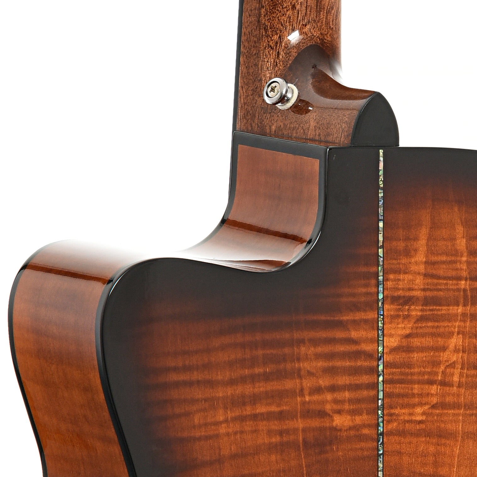 Heel of PRS SE A50E Acoustic-Electric Guitar, Natural w/ Black Gold Burst (2022)