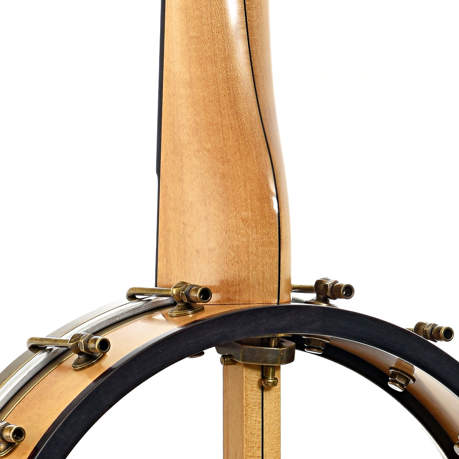 Neck joint of Rickard Custom 12" Openback Banjo