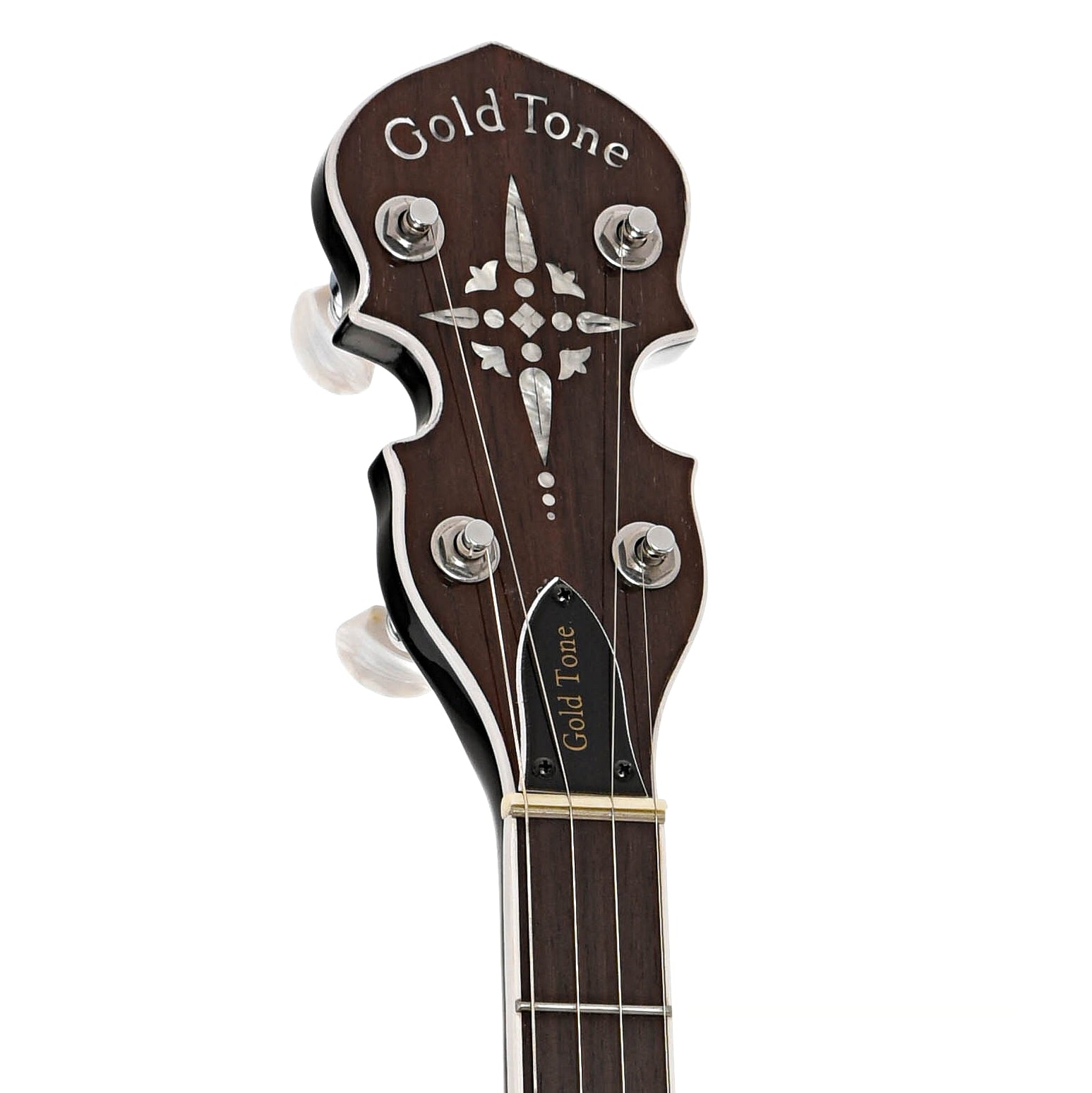 Front headstock of Gold Tone BG-150F Resonator Banjo