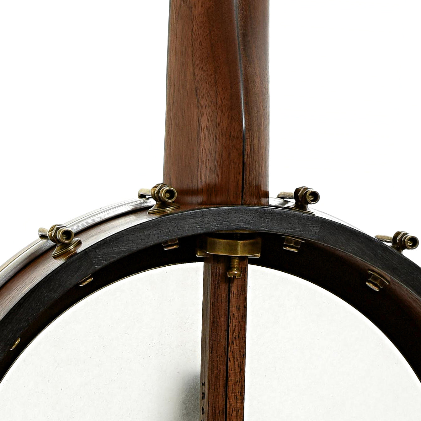 Rear neck joint of Rickard 12" Walnut Dobson Openback Banjo & Case with Cyclone Tuners