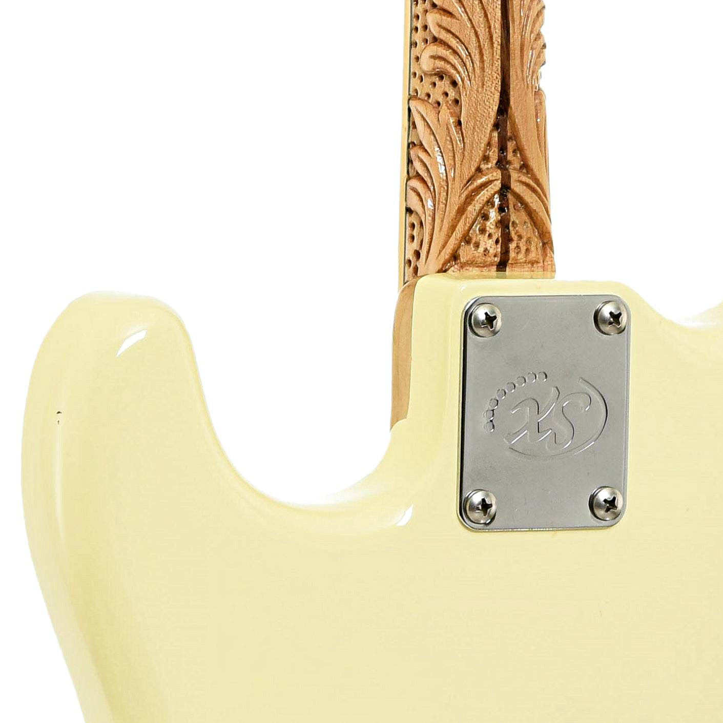 Neck joint of McConnell Plectocaster Electric Plectrum Banjo