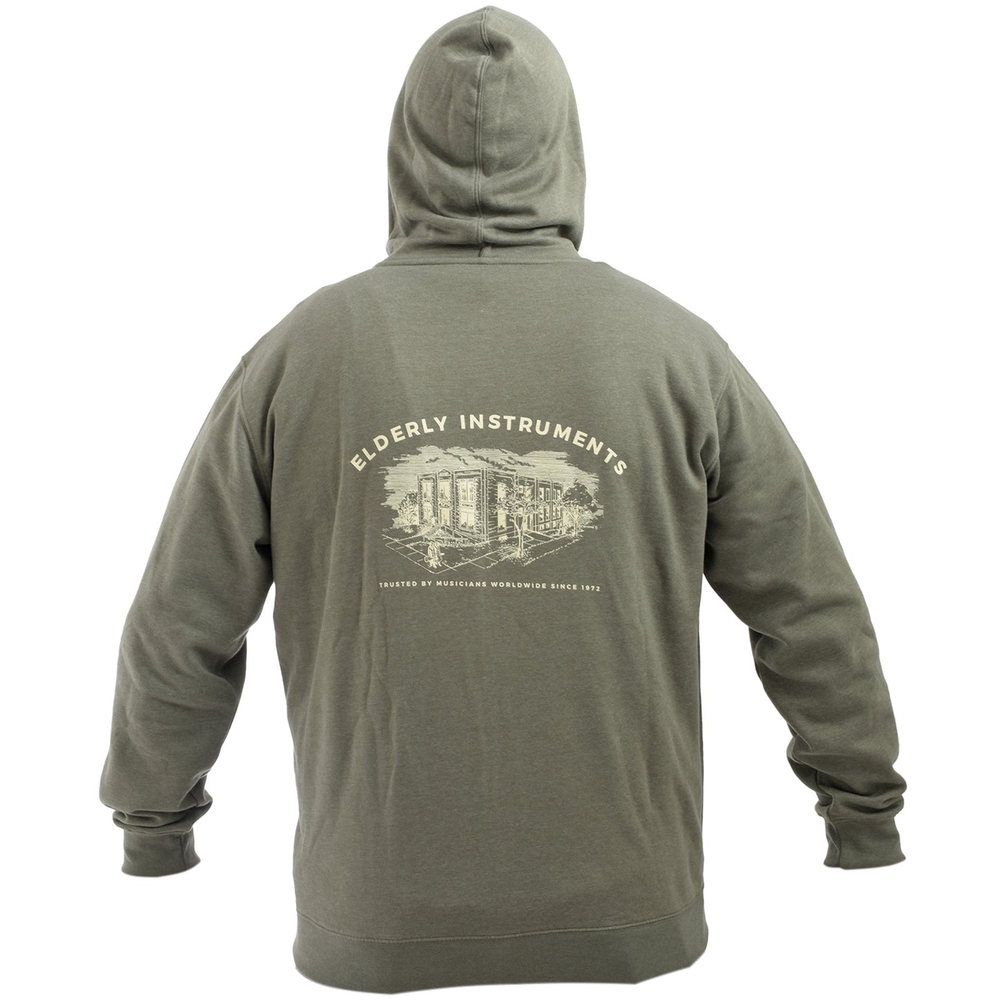 Elderly Logo Zip Up Hoodie, Heathered Olive (Various Sizes)