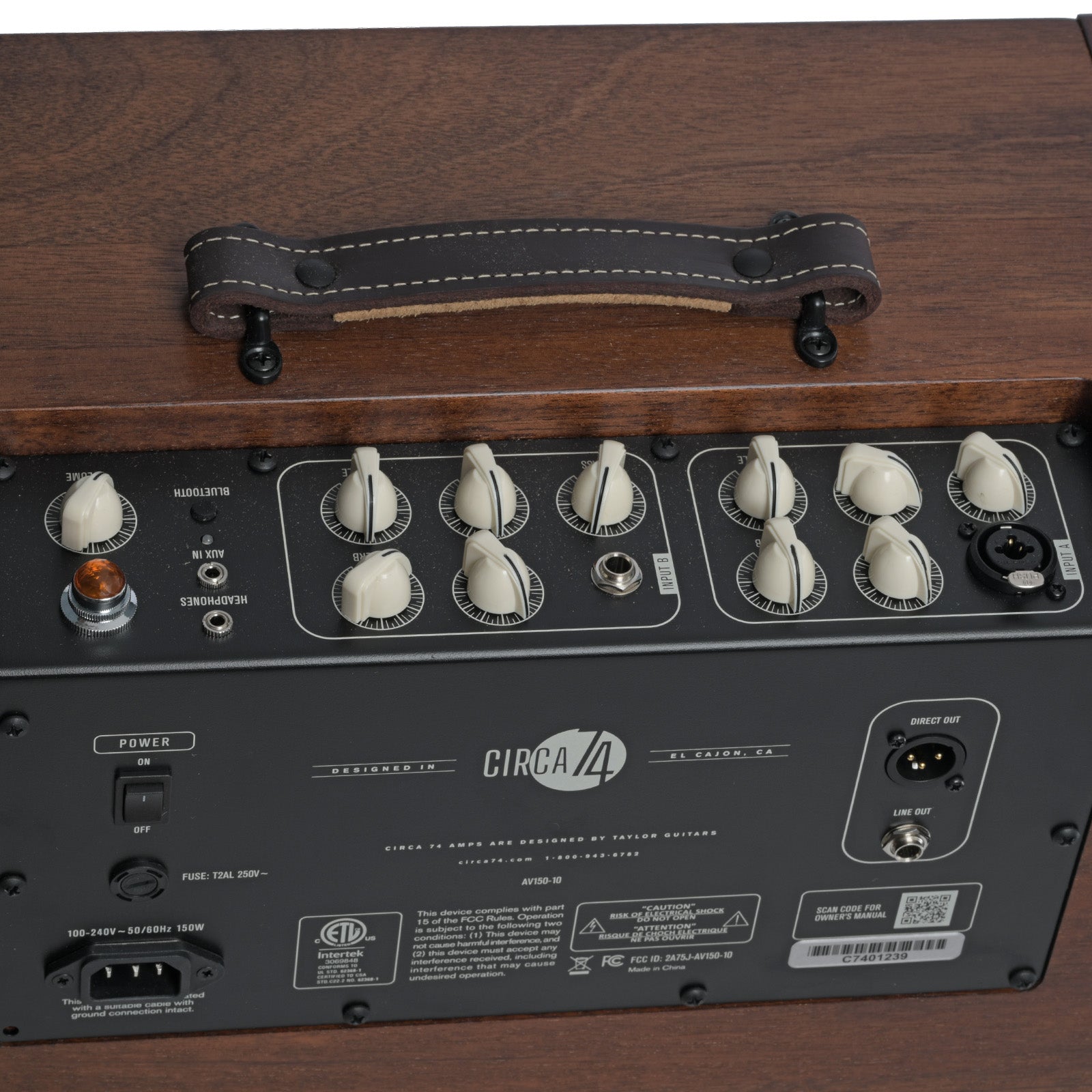 Controls of of Taylor Circa 74 Acoustic Guitar/Vocal Amplifier & Stand