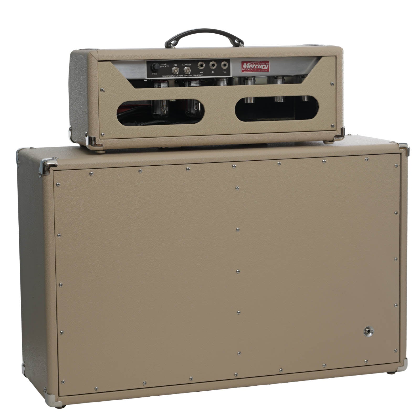 Back and side of Deluxe Amplification G6GB Blondie Amp Rig (2022)