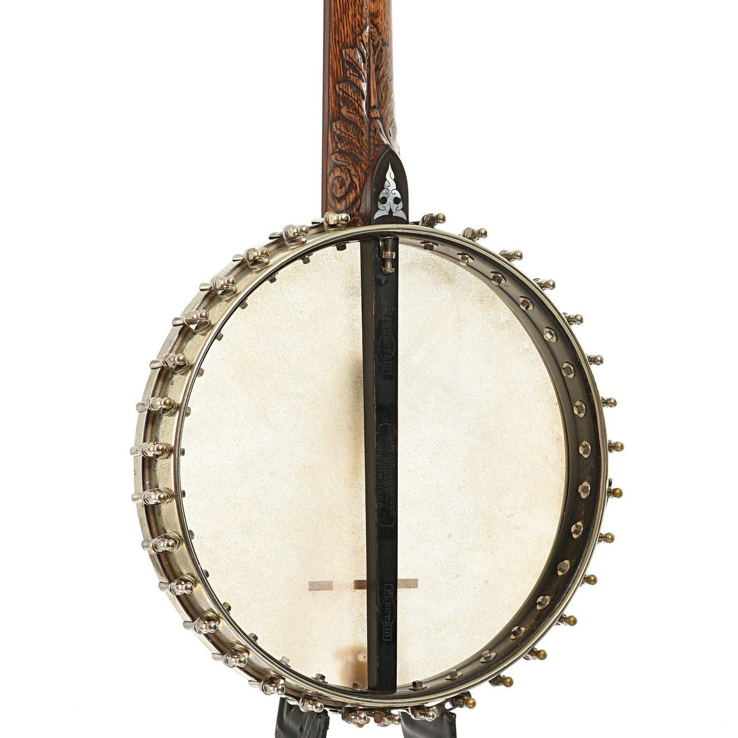 Back and side of Fairbanks Electric No.0 Open Back Banjo 